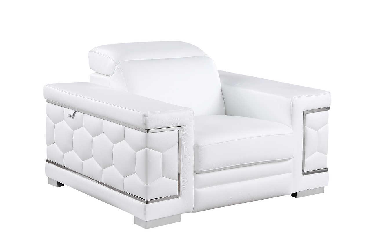 Favo White Leather Chair - Image 1