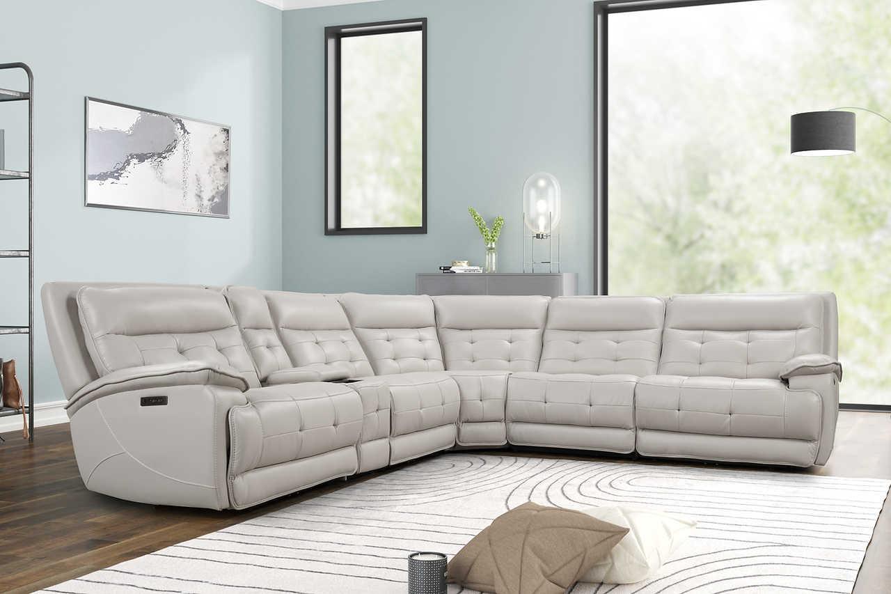 Starlight Sand Reclining Sectional w Power Adj Headrest - Image 3