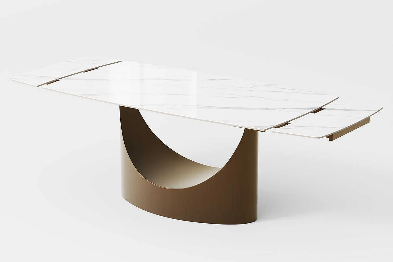 Aman Glossy White 71"-95" Table - Image 2