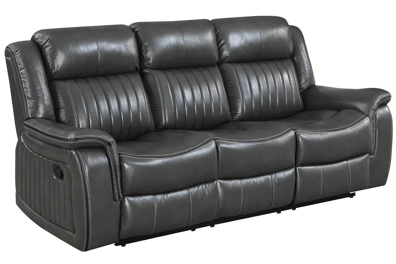 Lavon Gray Faux Leather 3-Piece Reclining Set - Image 2