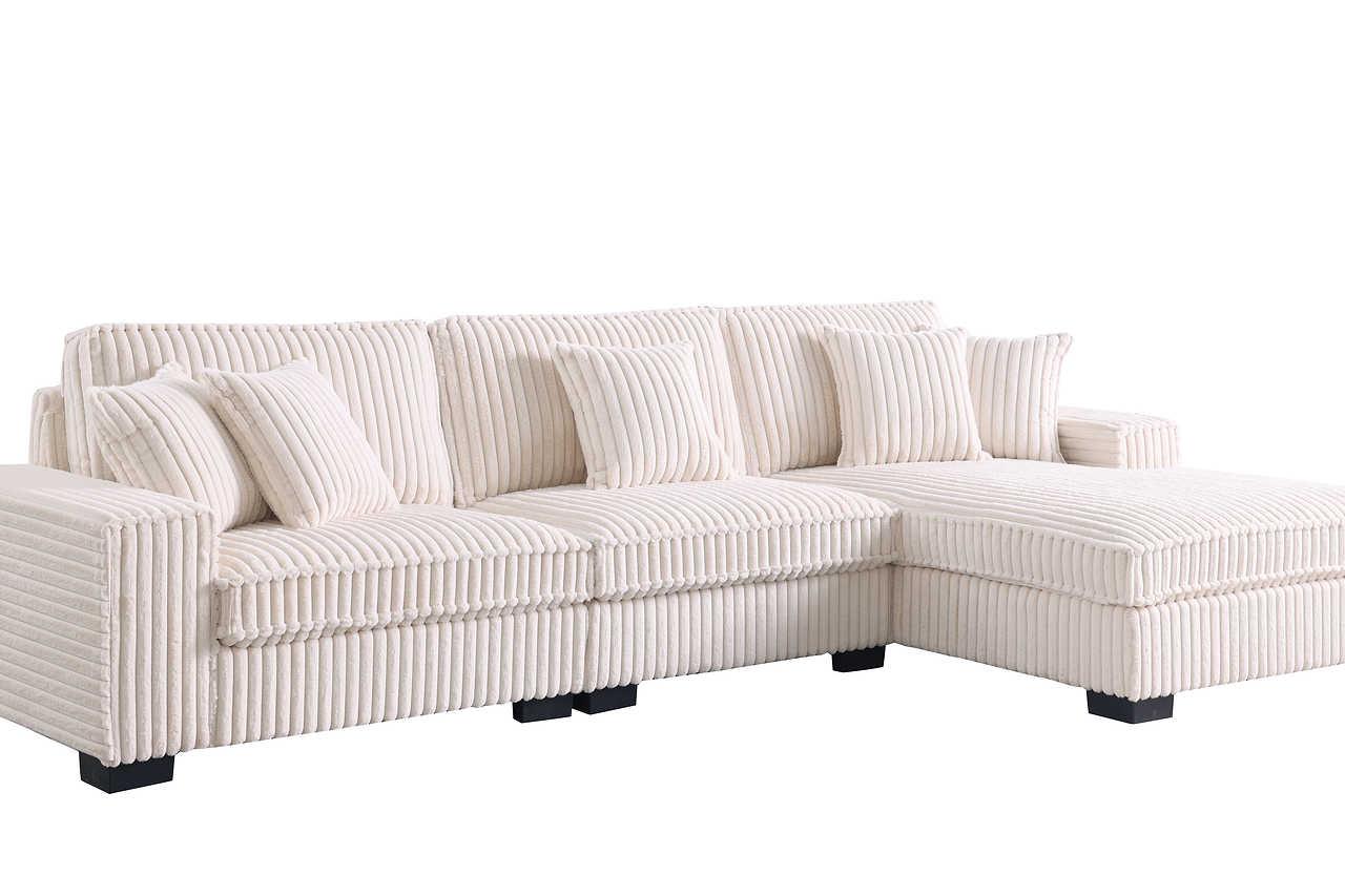 Comfy II Cream 3-Piece Sectional - Image 3