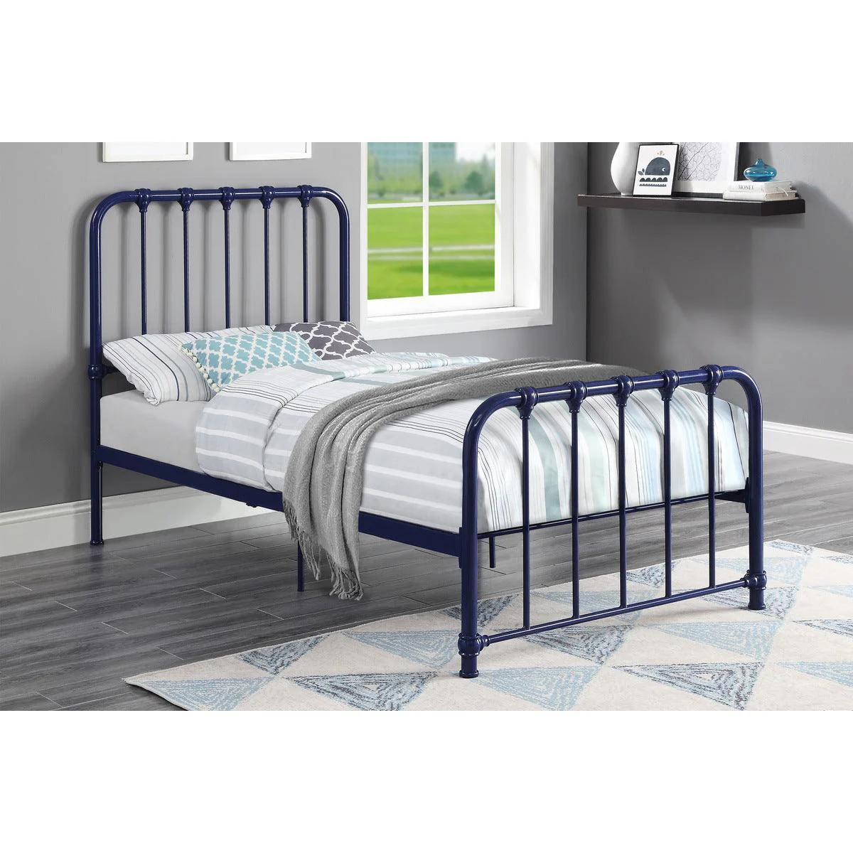 Bethany Blue Platform Twin Bed - Image 3