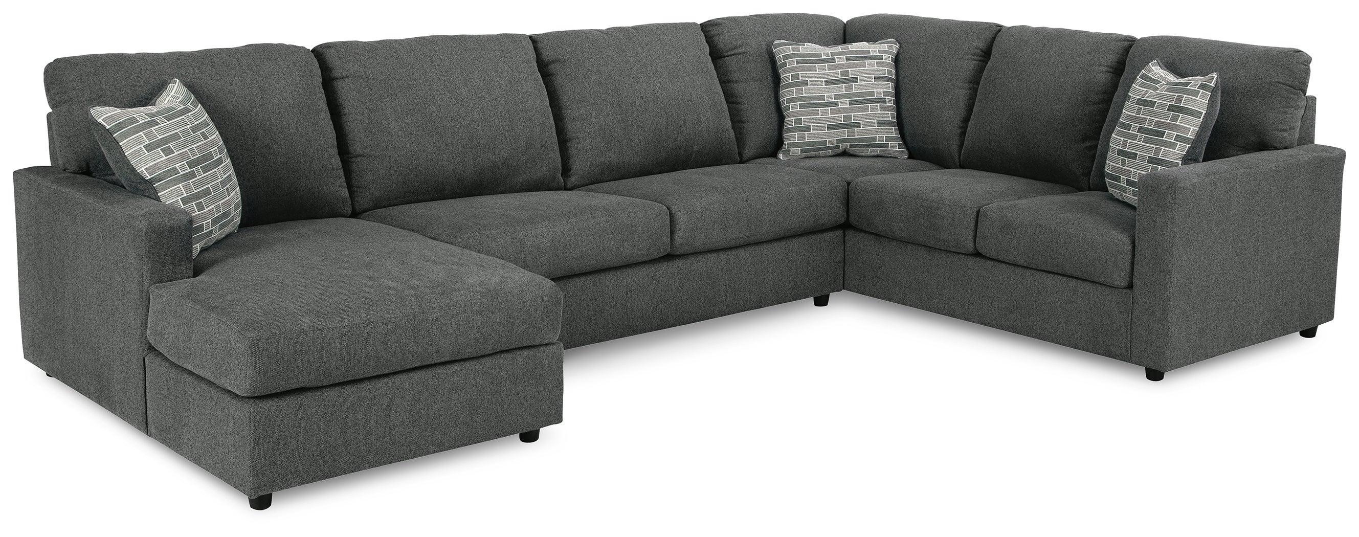Edenfield Charcoal 3-Piece Sectional With Ottoman - Image 3