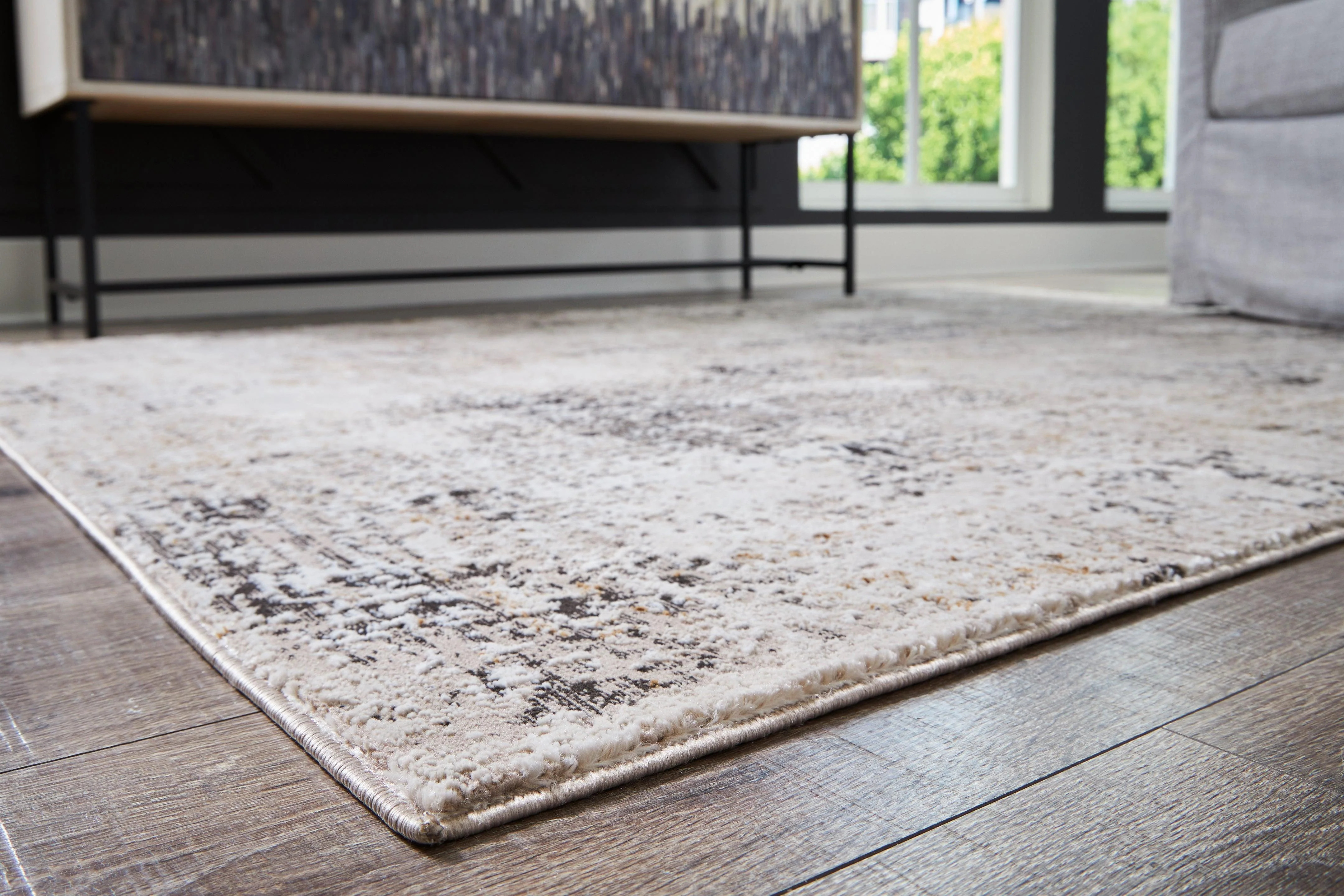 Elaning Black Gray Cream Medium Rug - Image 3