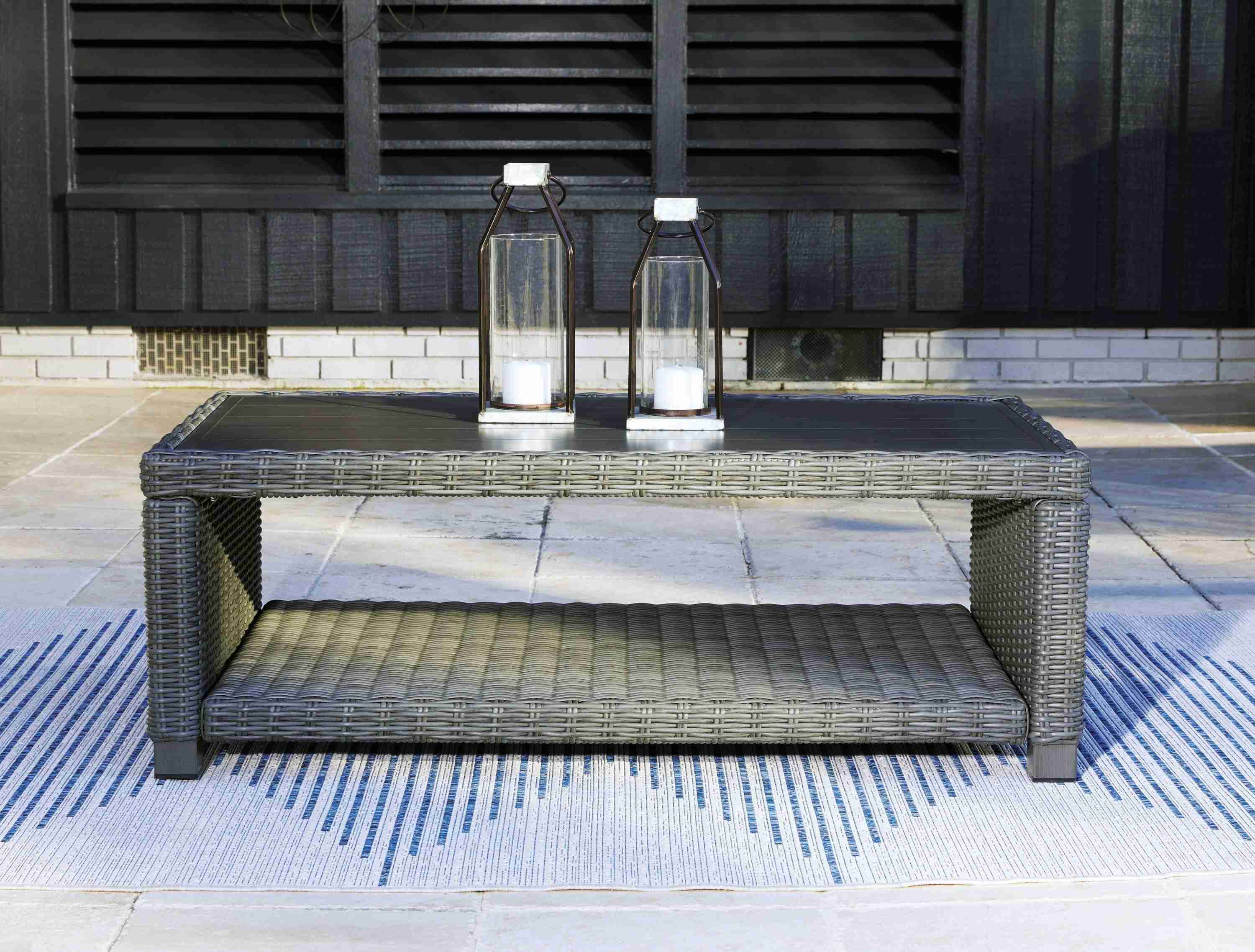 Elite Gray Park Outdoor Coffee Table With 2 End Tables - Image 2