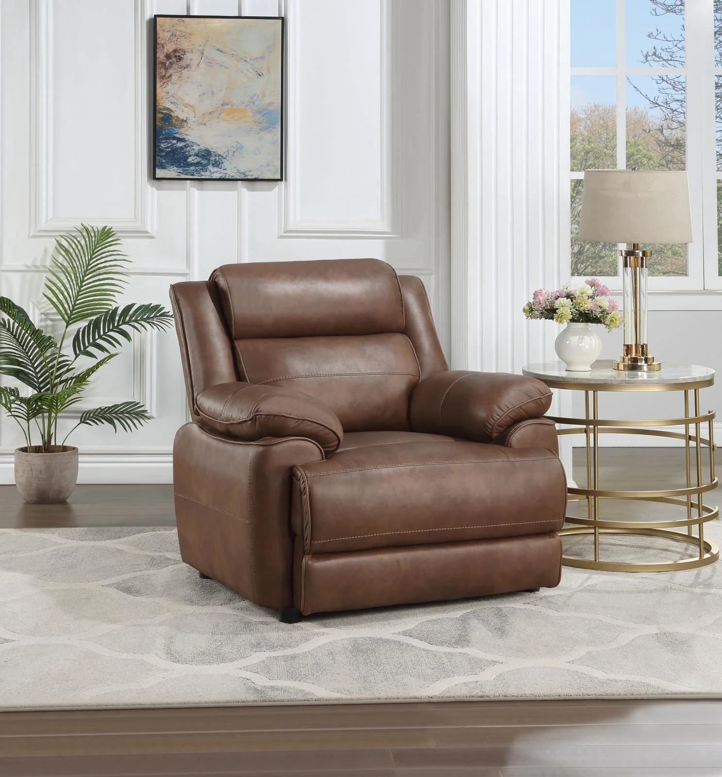 Ellington Upholstered Padded Arm Accent Chair Dark Brown - Image 2