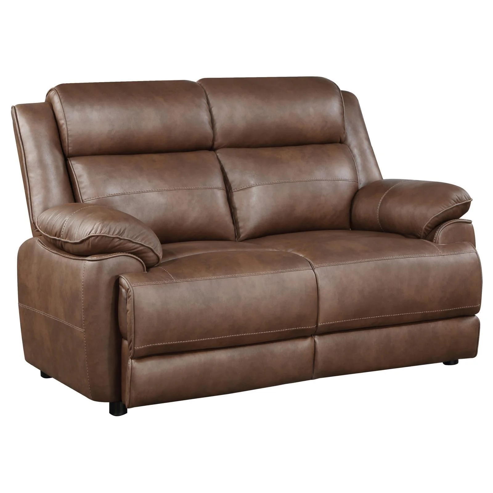 Ellington Upholstered Padded Arm Loveseat Dark Brown - Image 1