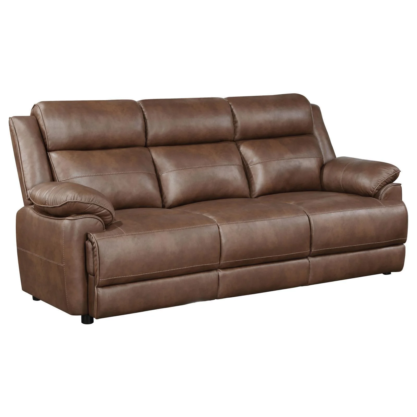Ellington Upholstered Padded Arm Sofa Dark Brown - Image 1