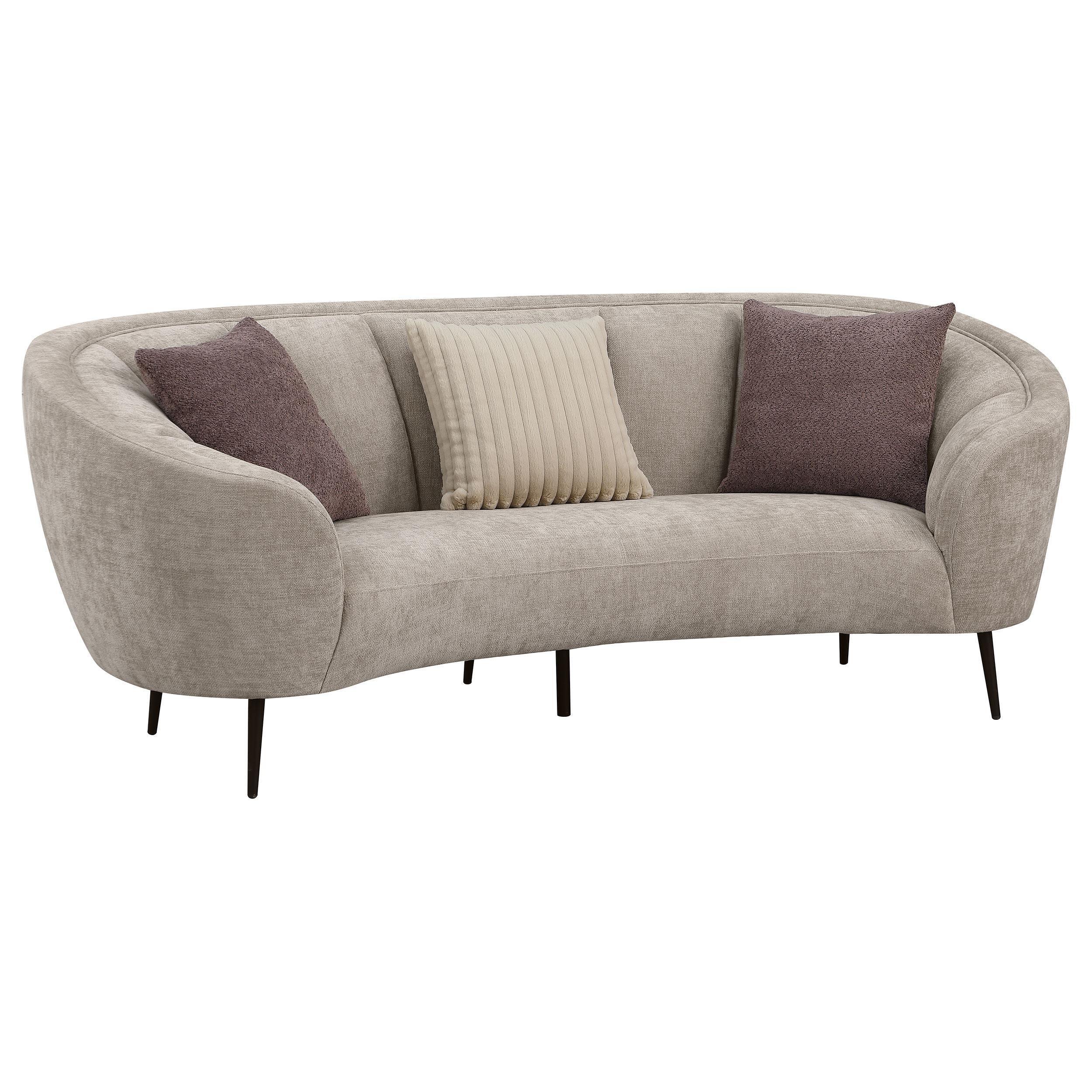Ellorie 3-Piece Upholstered Curved Sofa Set Beige - Image 2