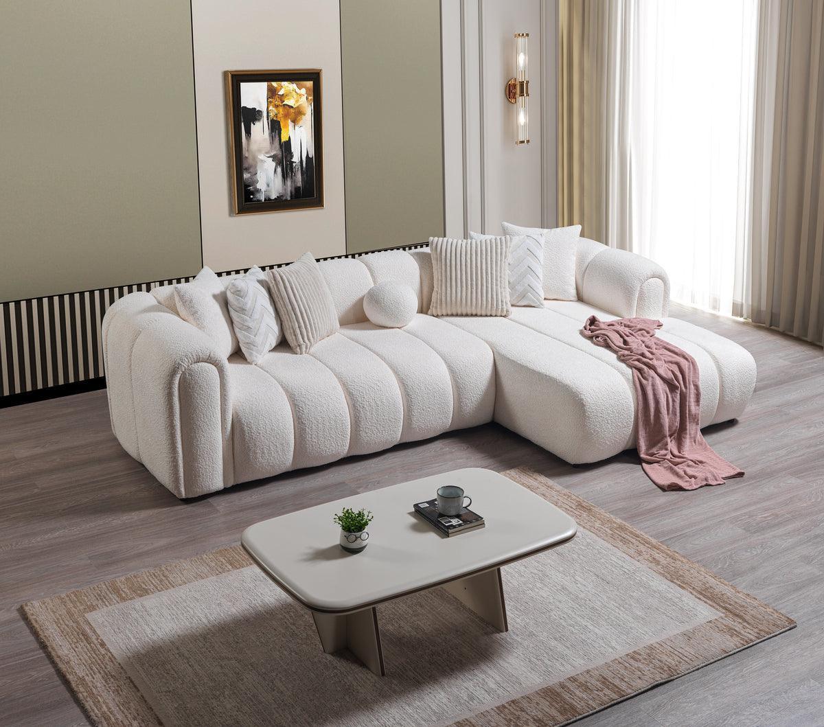 Elly Ivory Boucle Raf Sectional - Image 3
