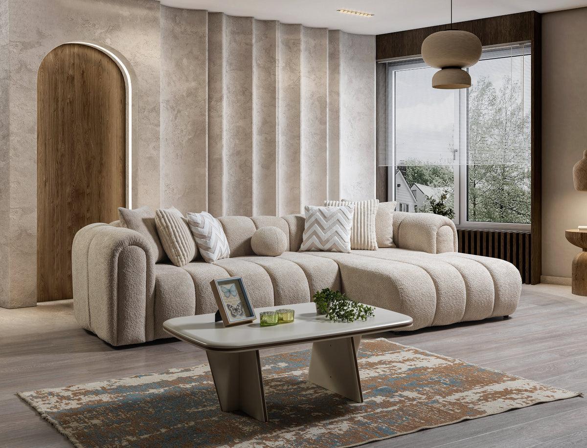 Elly Sand Boucle Raf Sectional - Image 1