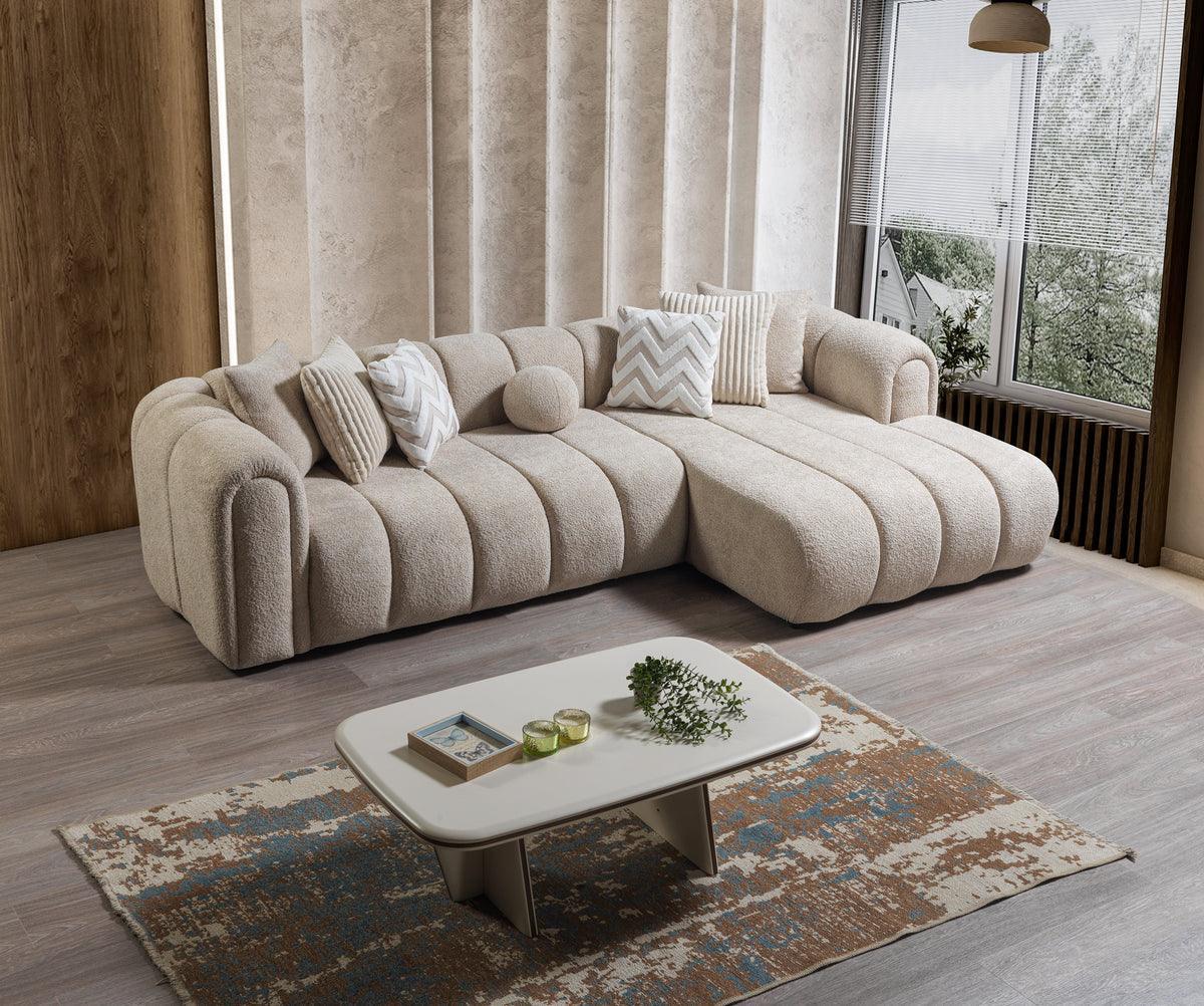Elly Sand Boucle Raf Sectional - Image 3