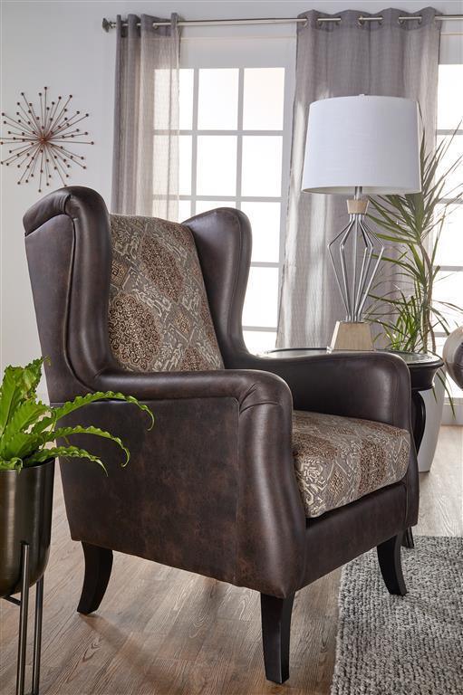 Elmbrook Upholstered Wingback Accent Club Chair Brown - Image 3