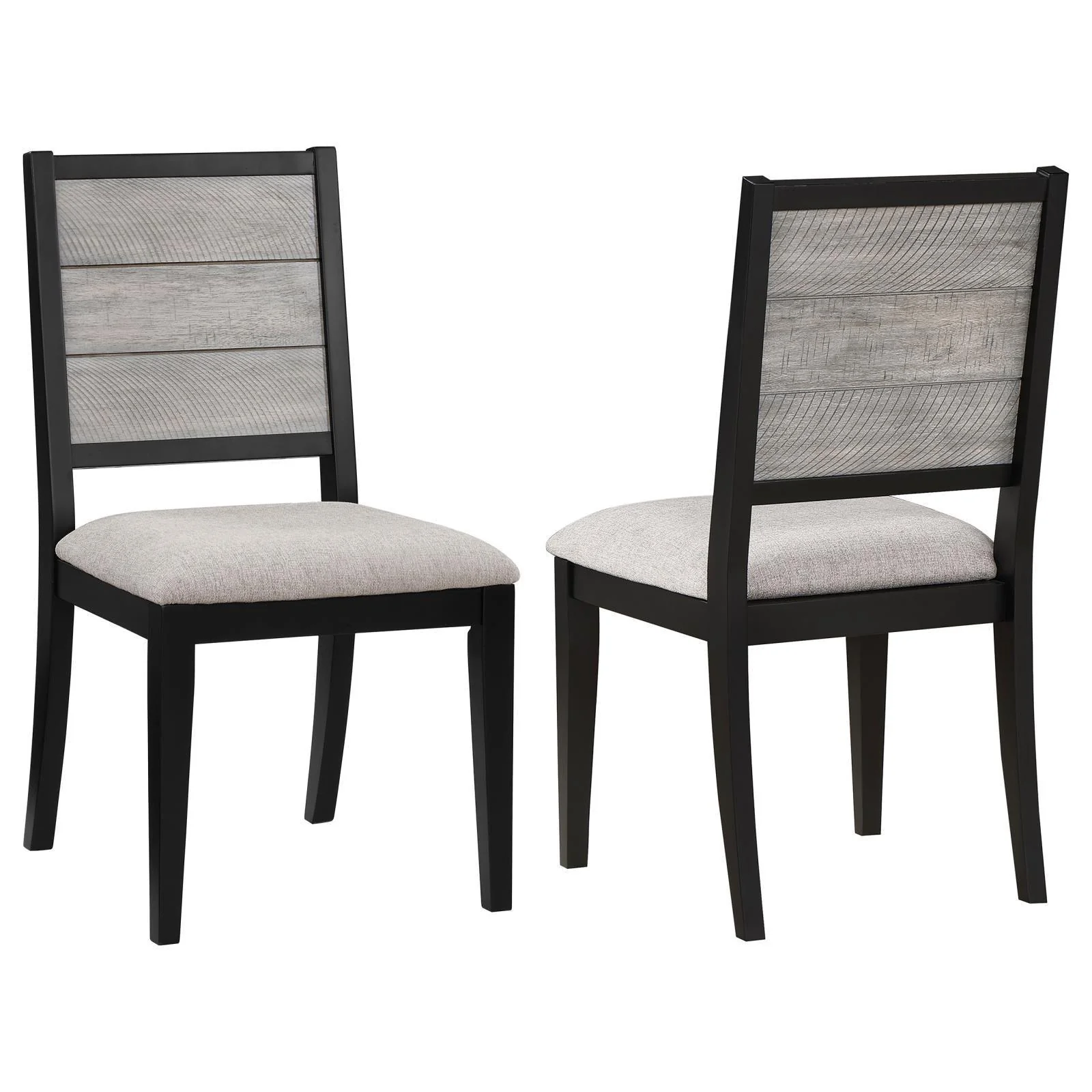 Elodie Upholstered Padded Seat Dining Side Chair Dove Gray Black (Set of 2) - Image 1