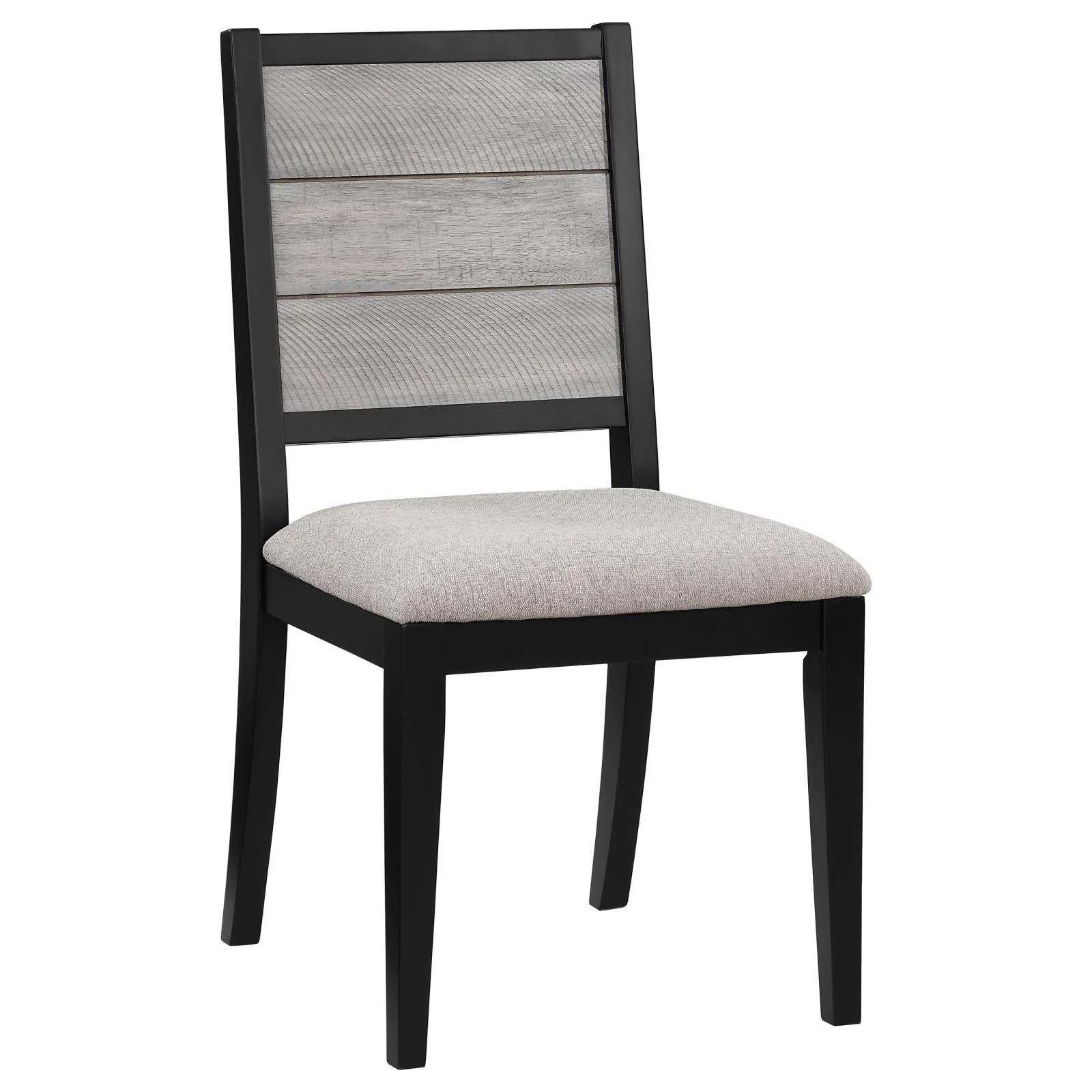 Elodie Upholstered Padded Seat Dining Side Chair Dove Gray Black (Set of 2) - Image 3