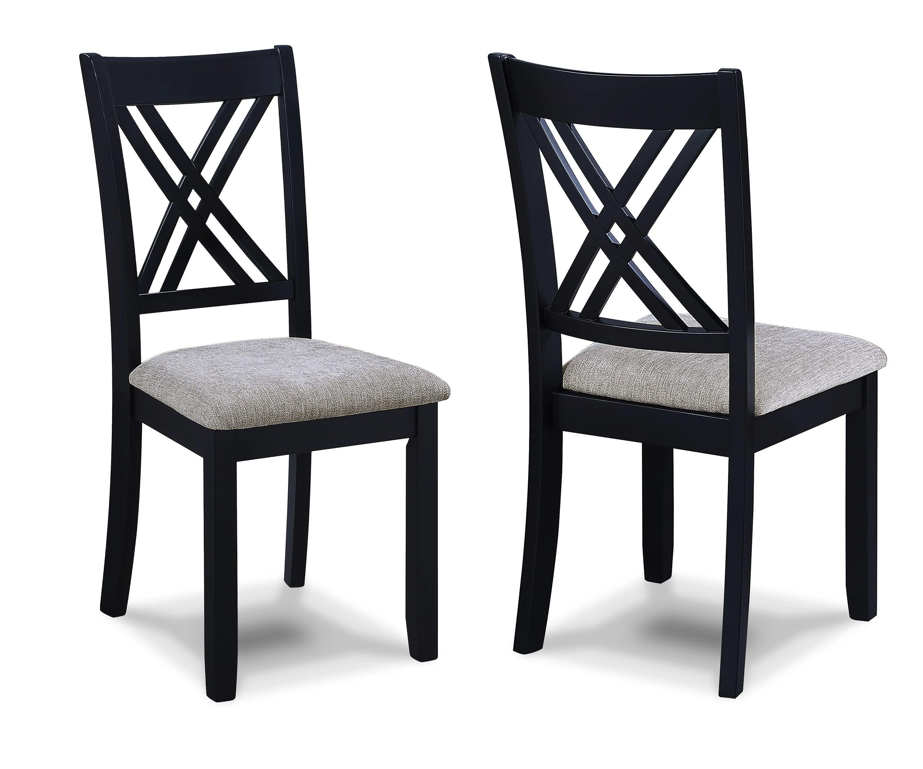Eloise Black Light Gray Fabric Upholstered Dining Room Set - Image 3