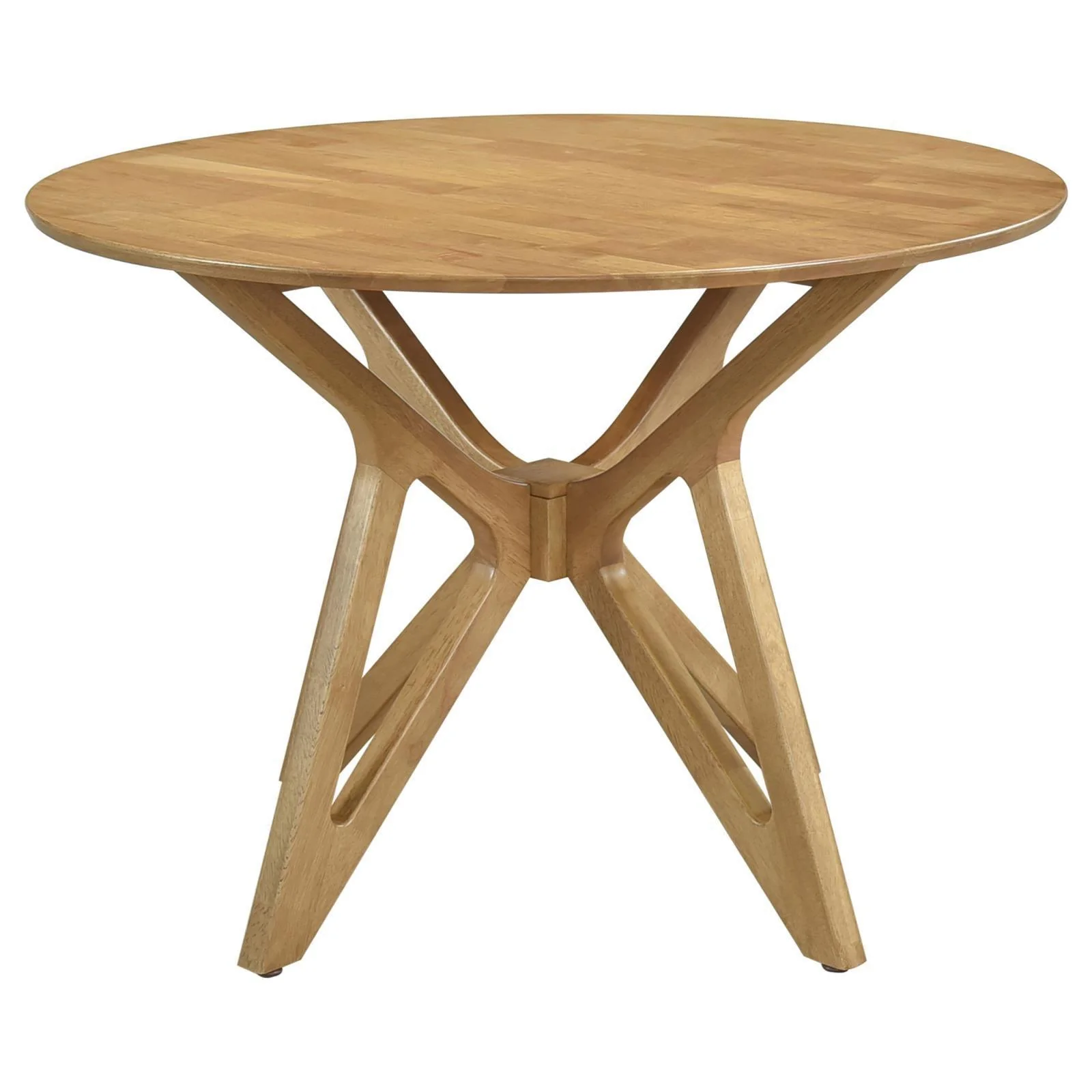 Elowen Round Solid Wood Dining Table Light Walnut - Image 3