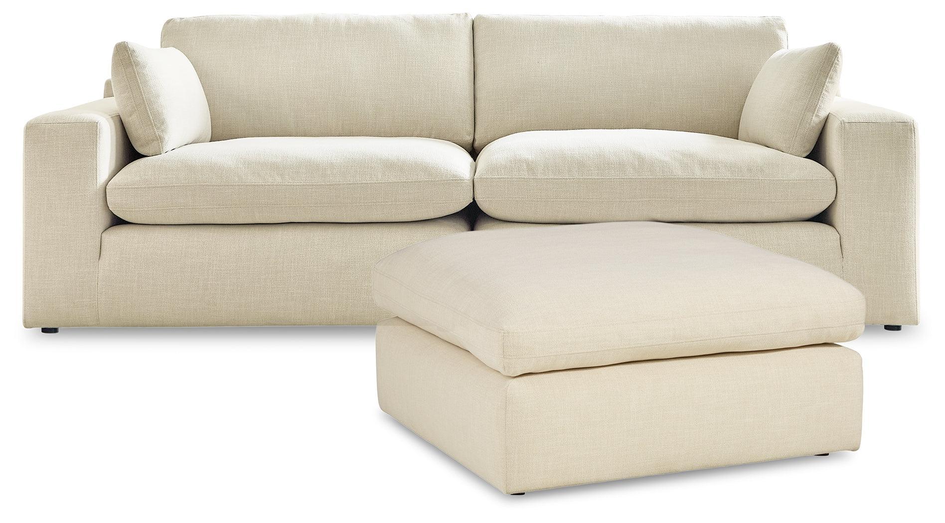 Elyza Linen 2-Piece Sectional With Ottoman - Image 2