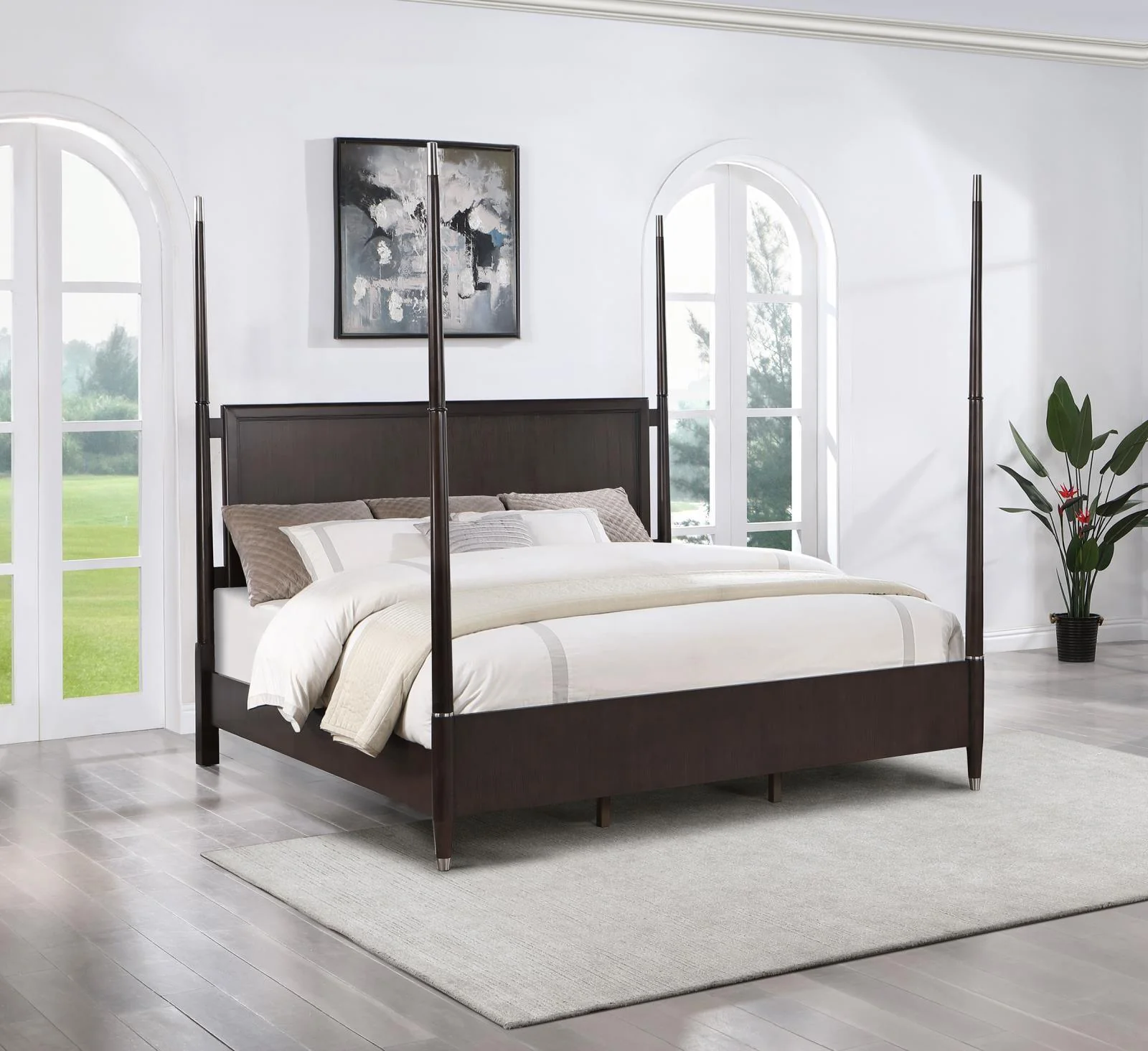 Emberlyn Queen Poster Bed Brown - Image 1