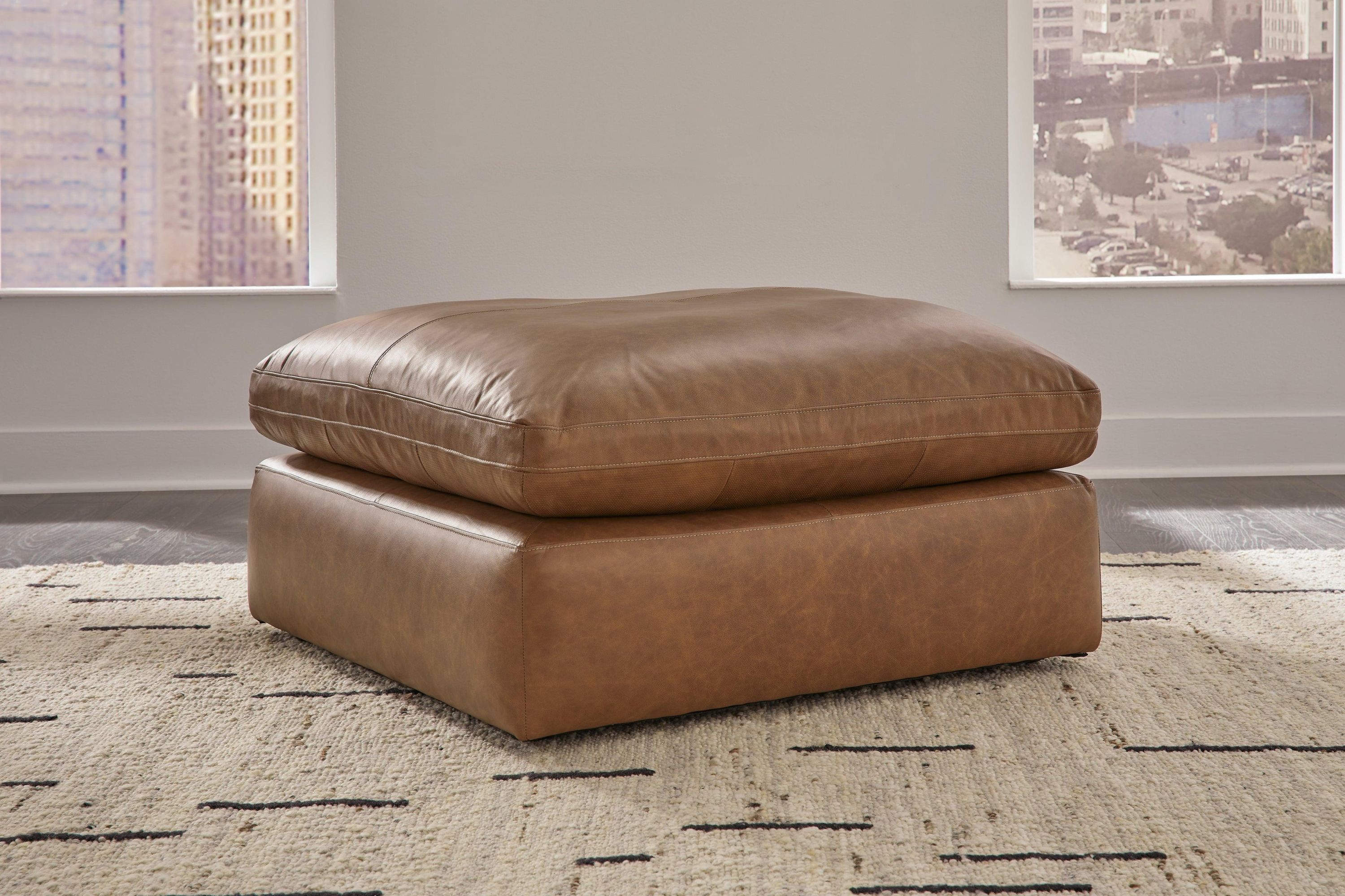 Emilia Caramel 6-Piece Sectional With Ottoman - Image 3