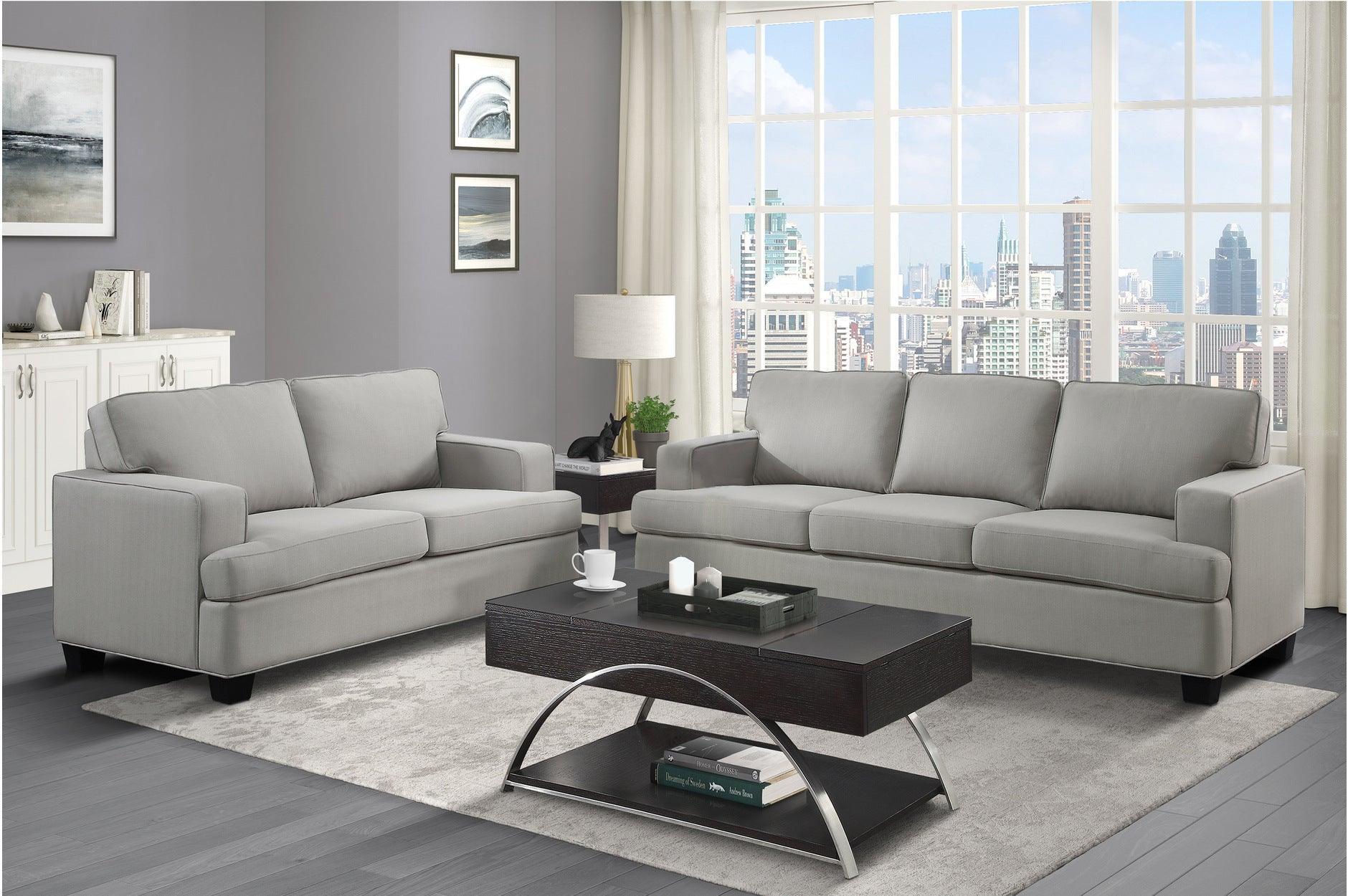 Elmont Khaki Fabric Living Room Set - Image 1