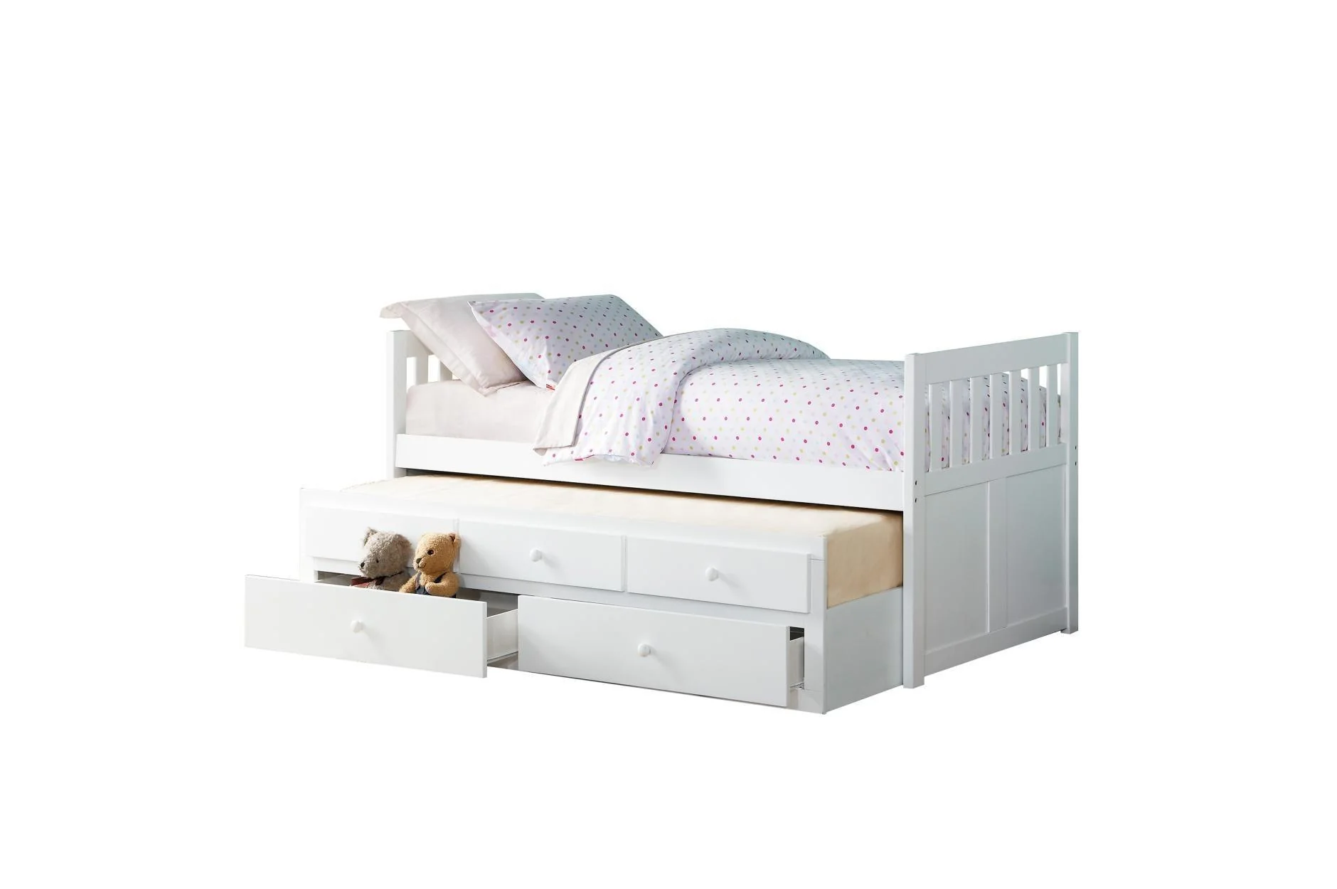 Galen White Twin Bed With Storage Bedroom Set - Image 3
