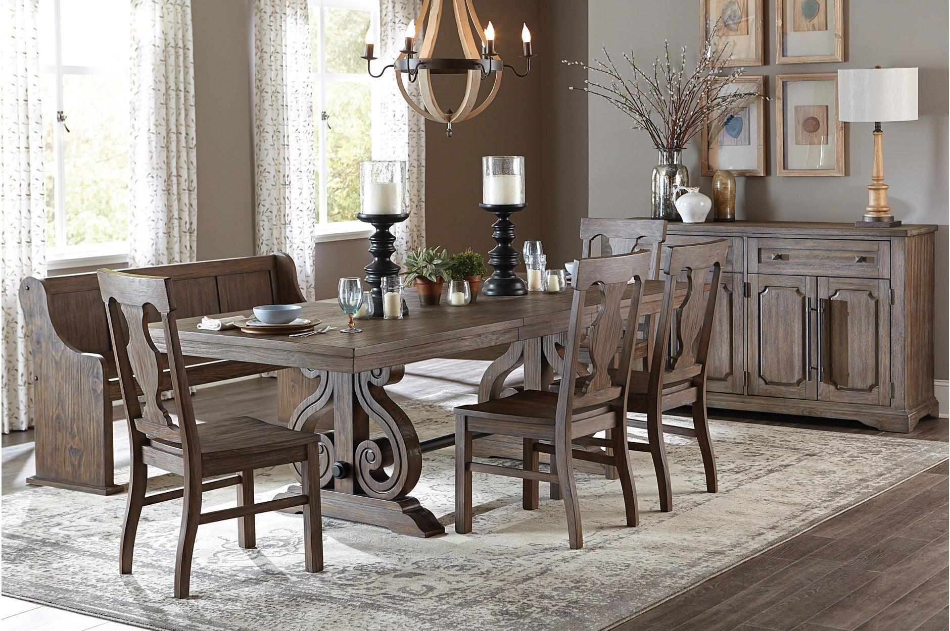 Toulon Dark Oak Rectangular Dining Room Set - Image 1