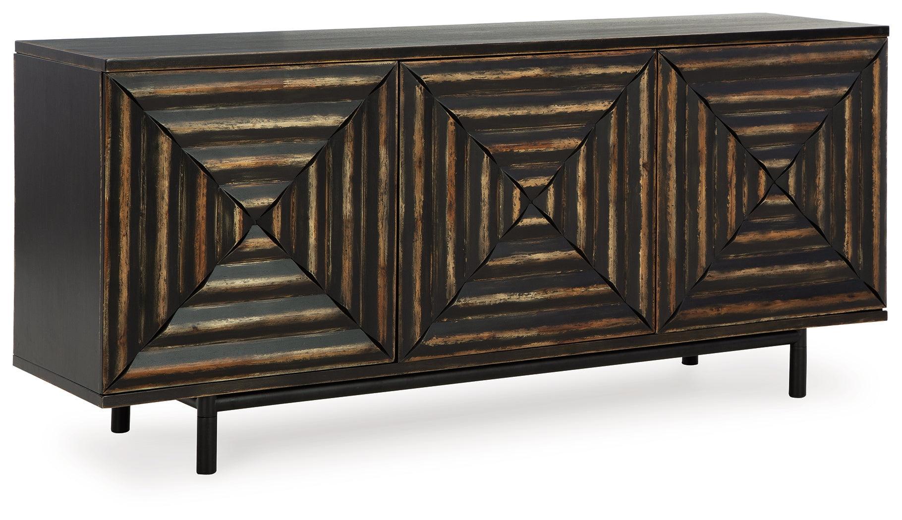 Fair Ridge Distressed Black Accent Cabinet - Image 2