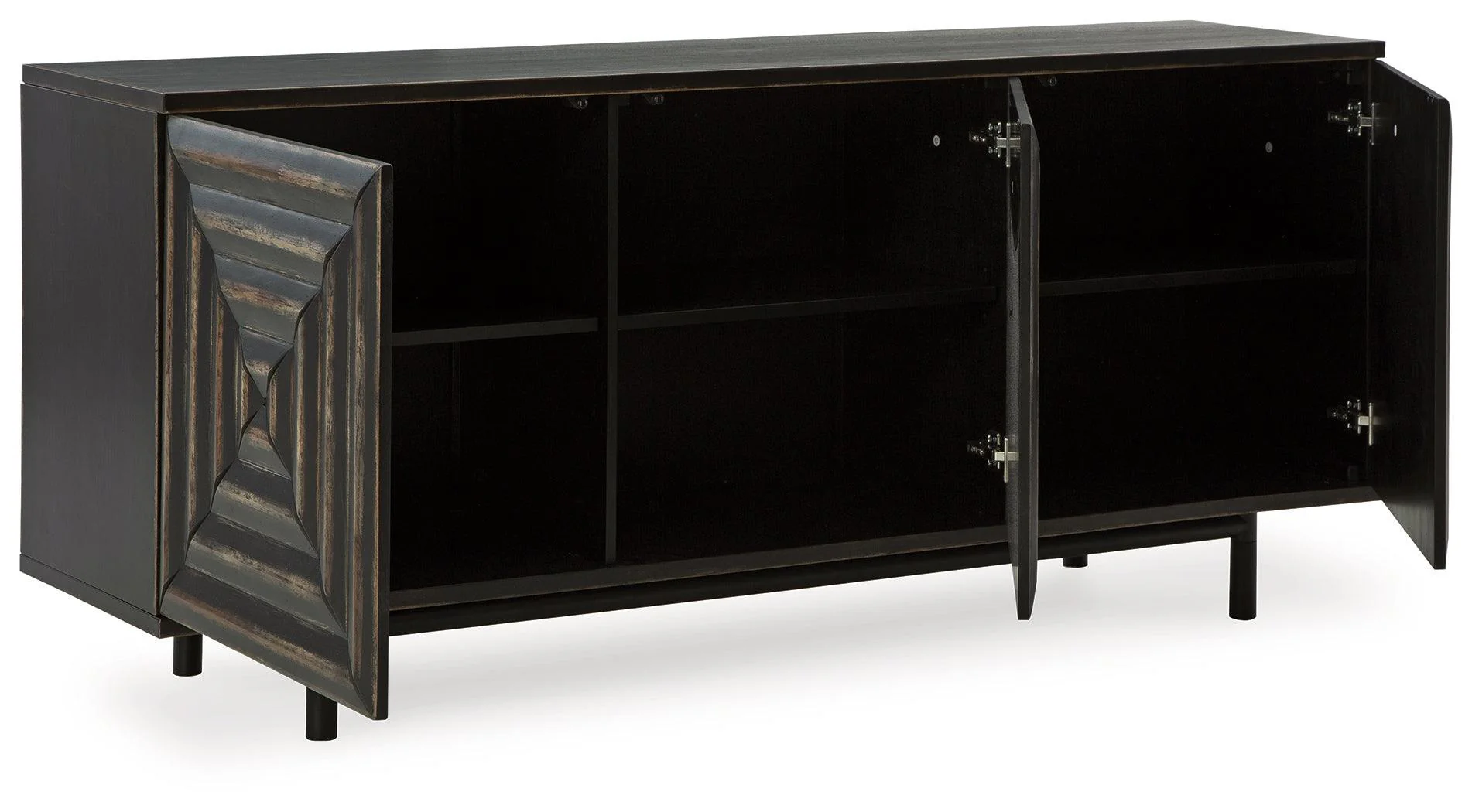 Fair Ridge Distressed Black Accent Cabinet - Image 3