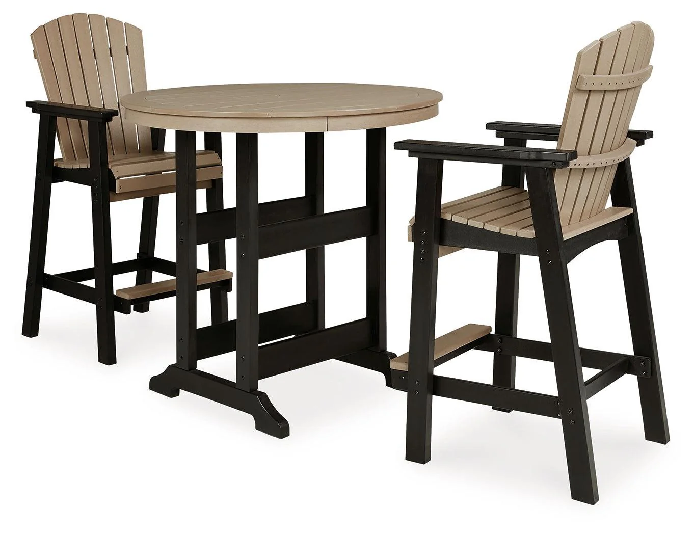 Fairen Black Driftwood Trail Outdoor Bar Table And 2 Barstools - Image 3