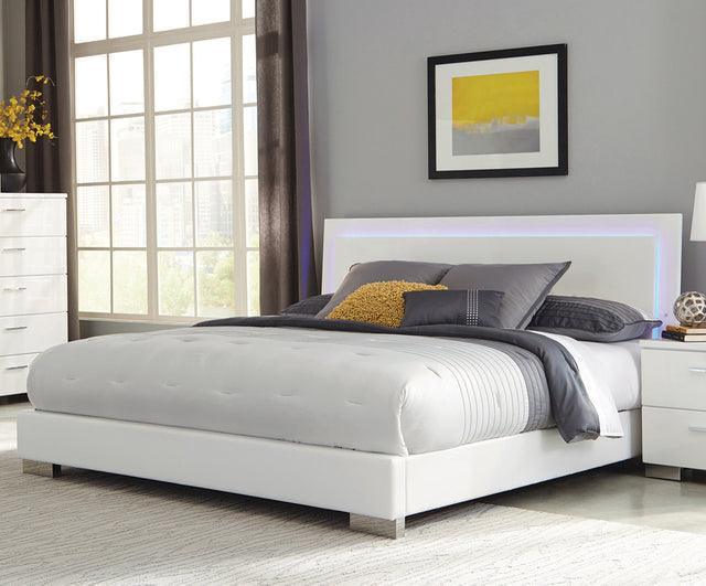 Felicity Glossy White LED Lighting Panel Bedroom Set - Image 2