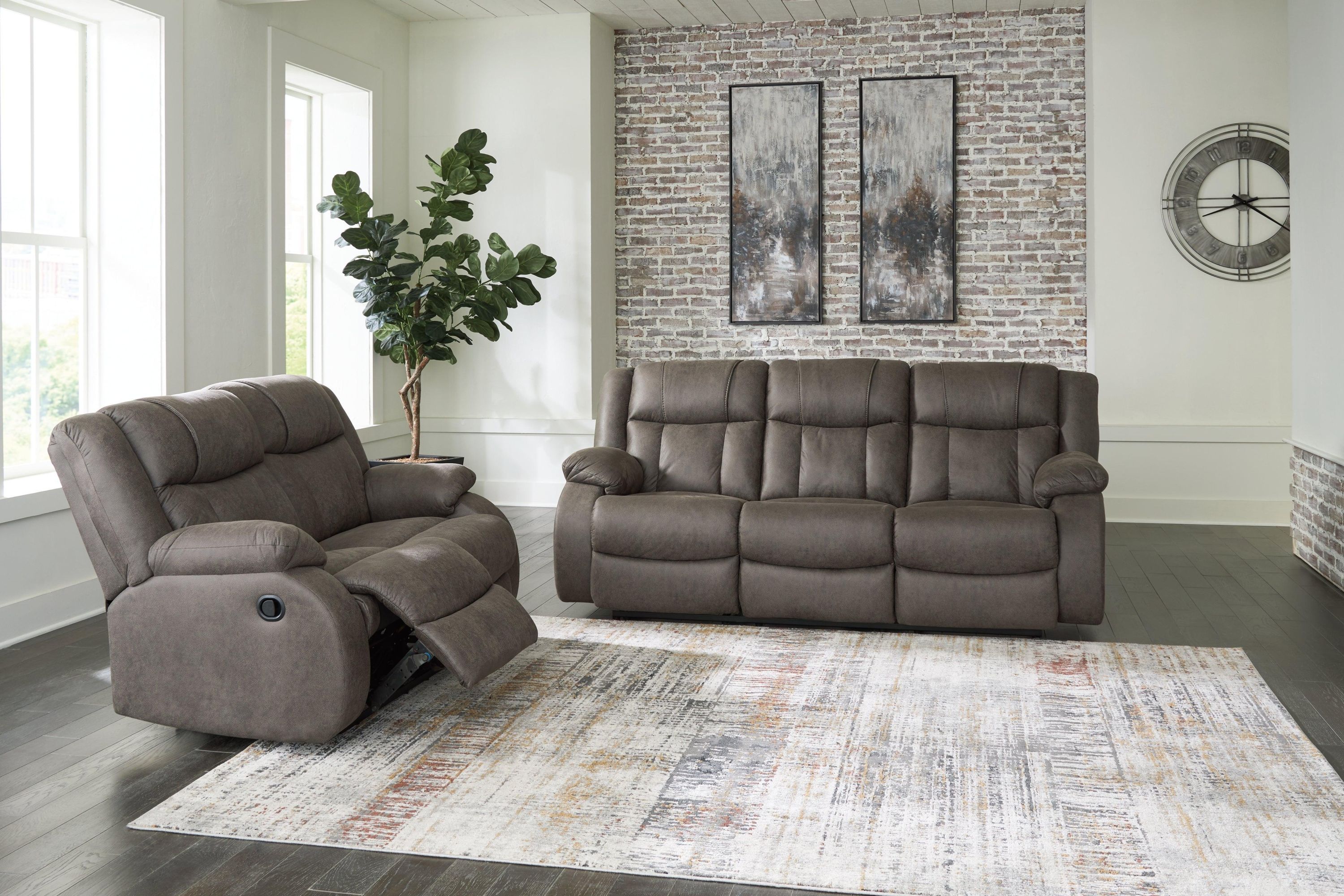 First Gunmetal Base Sofa And Loveseat - Image 2