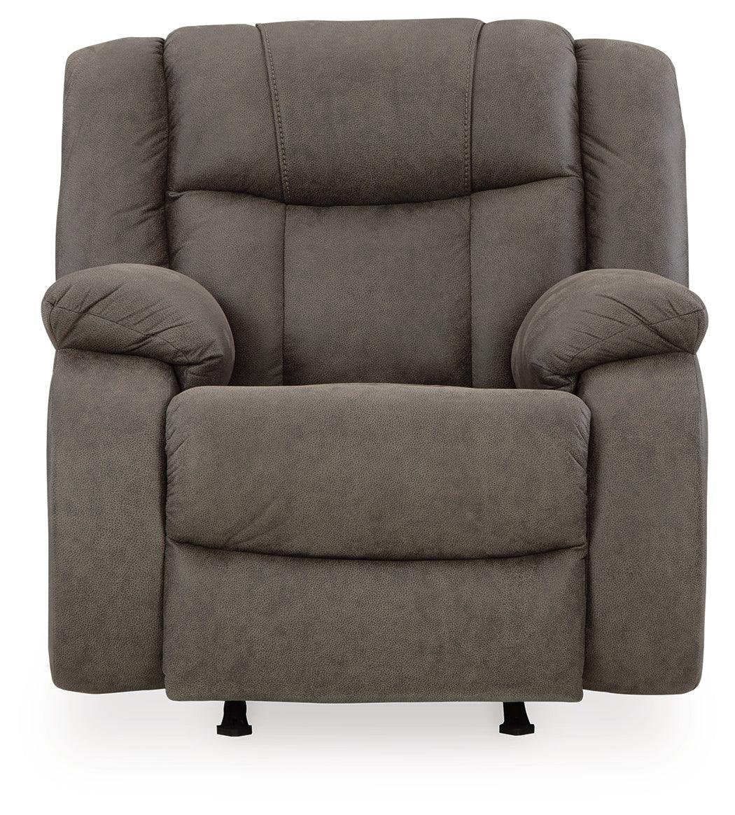 First Gunmetal Base Sofa Loveseat And Recliner - Image 3