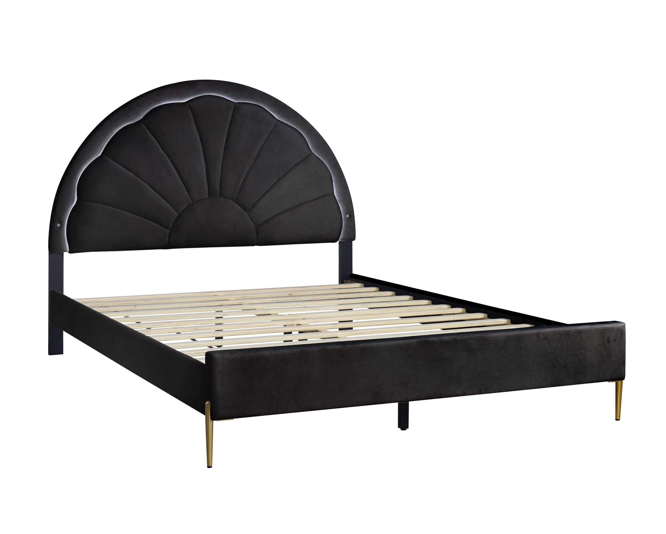 Flora Black LED Platform Twin Bed - Image 3