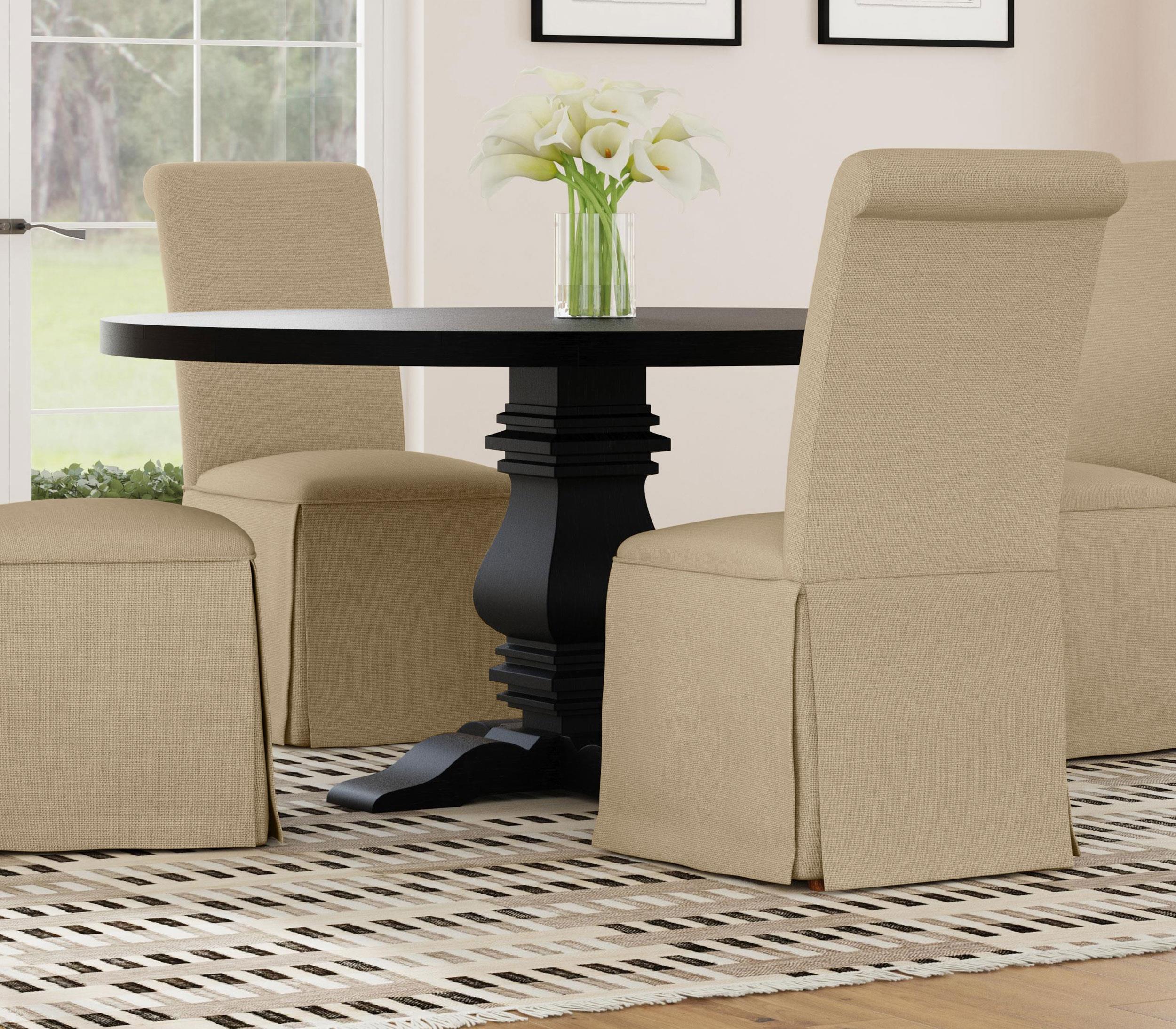 Florence Round 60 inch Pedestal Base Dining Table Black - Image 2