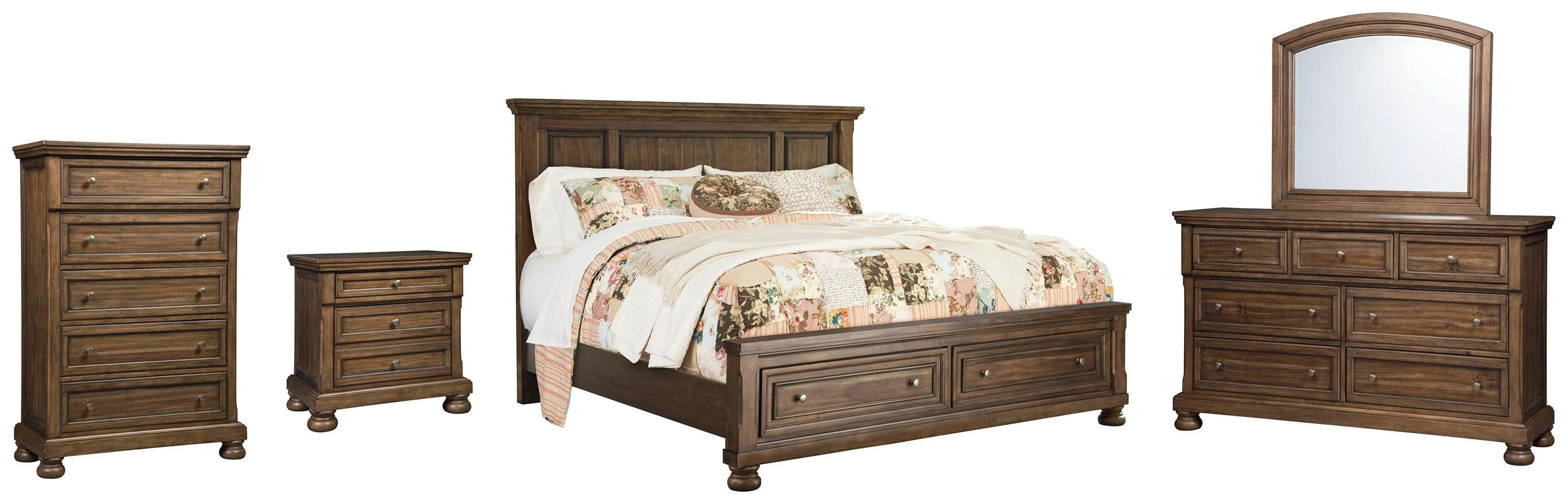 Flynnter Medium Brown Panel 2 Storage Bedroom Set - Image 2