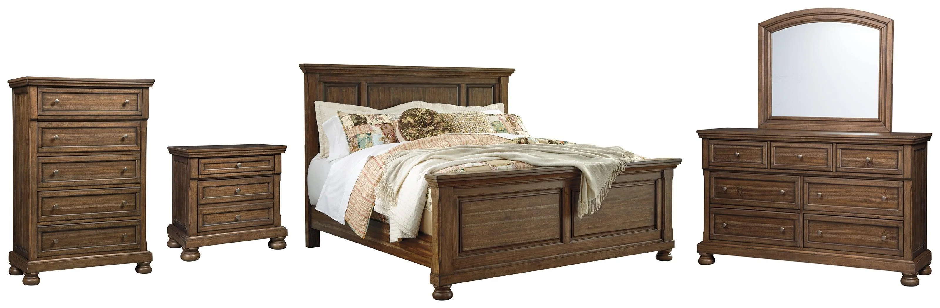 Flynnter Medium Brown Panel Bedroom Set - Image 2