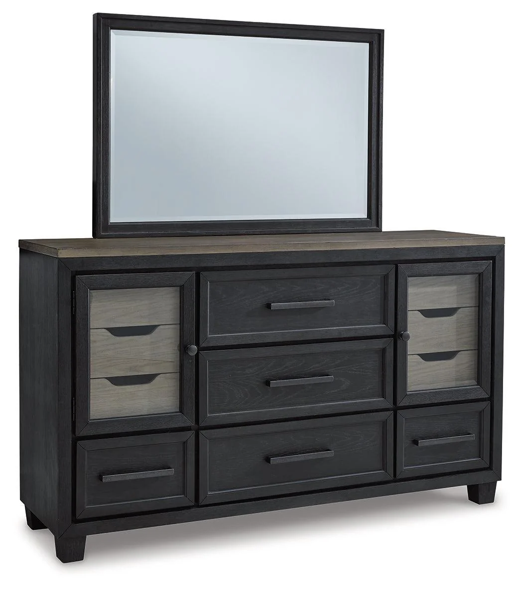 Foyland Black Brown Panel Storage Bedroom Set - Image 3