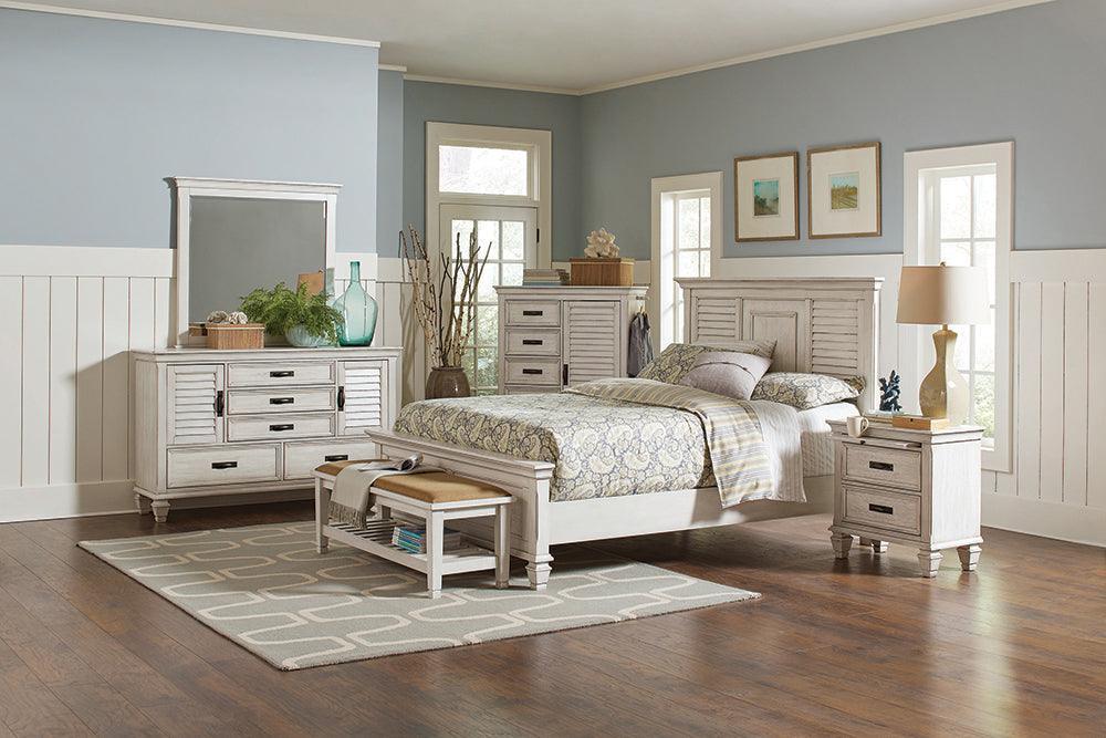 Franco Antique White Panel Bedroom Set - Image 1
