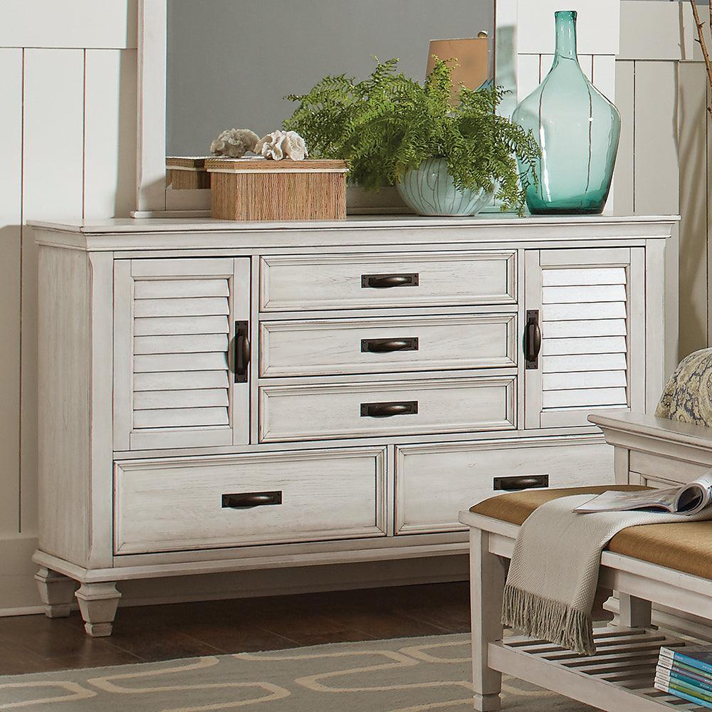 Franco Antique White Panel Bedroom Set - Image 2