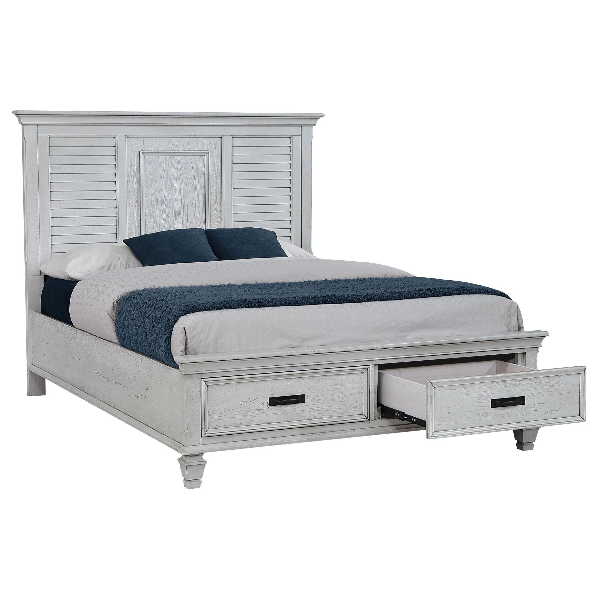 Franco Antique White Storage Platform Bedroom Set - Image 3