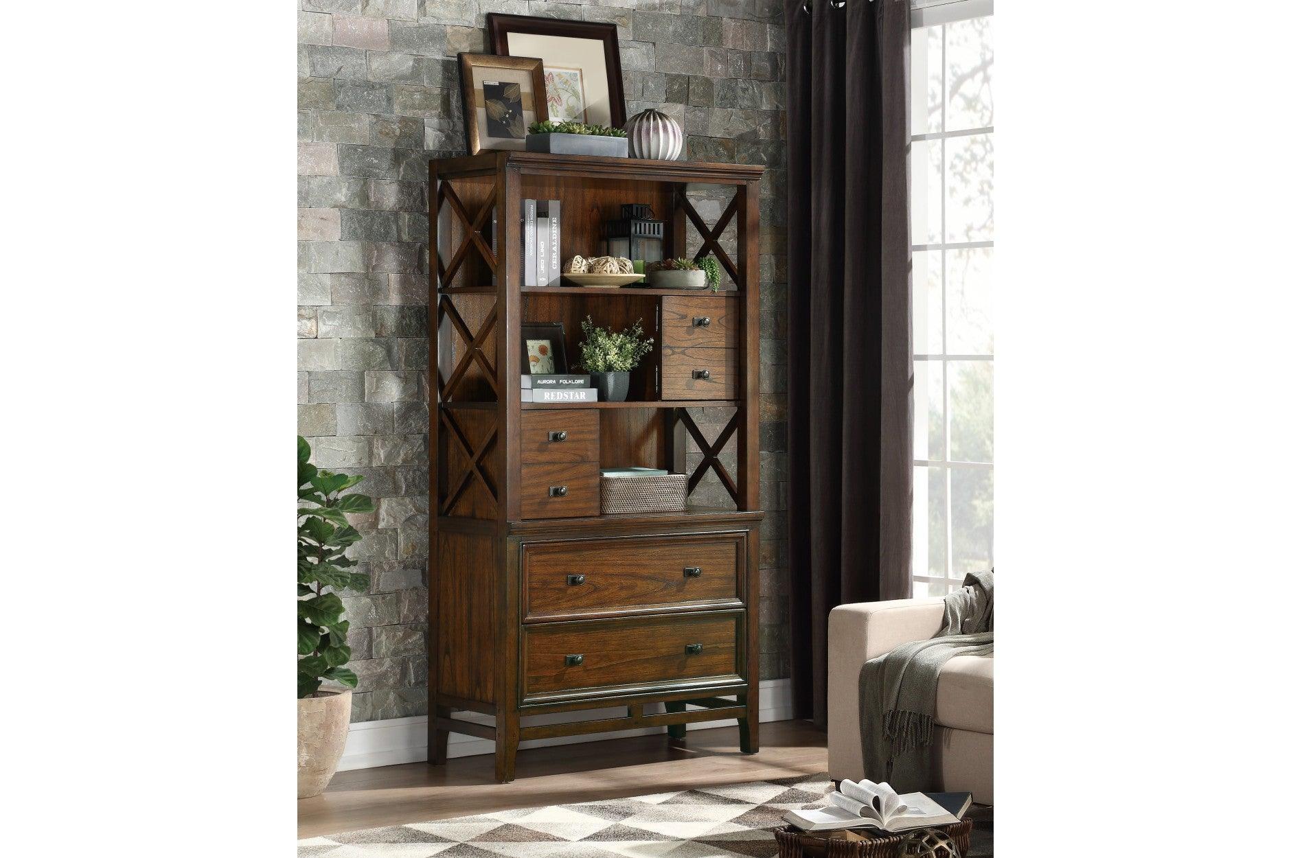 Frazier Park Brown Cherry 3 Drawers Writing Desk - Image 2