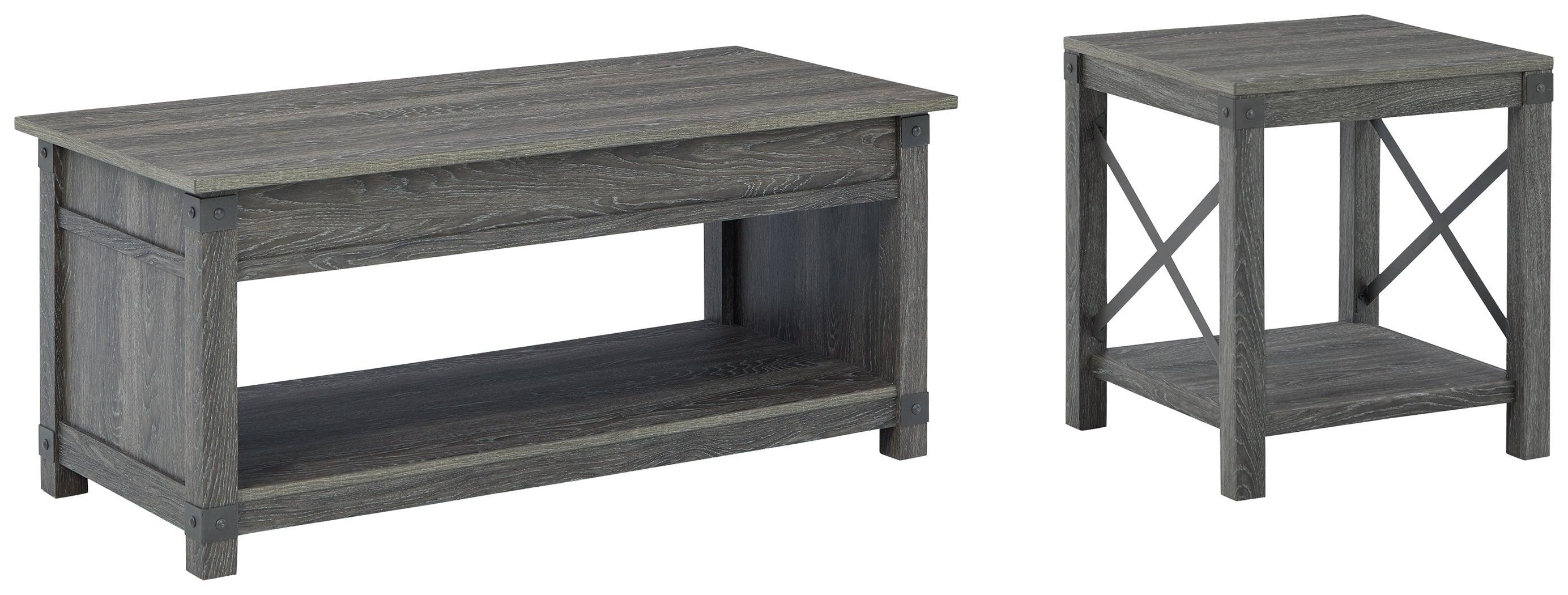 Freedan Grayish Brown Coffee Table With 1 End - Image 2