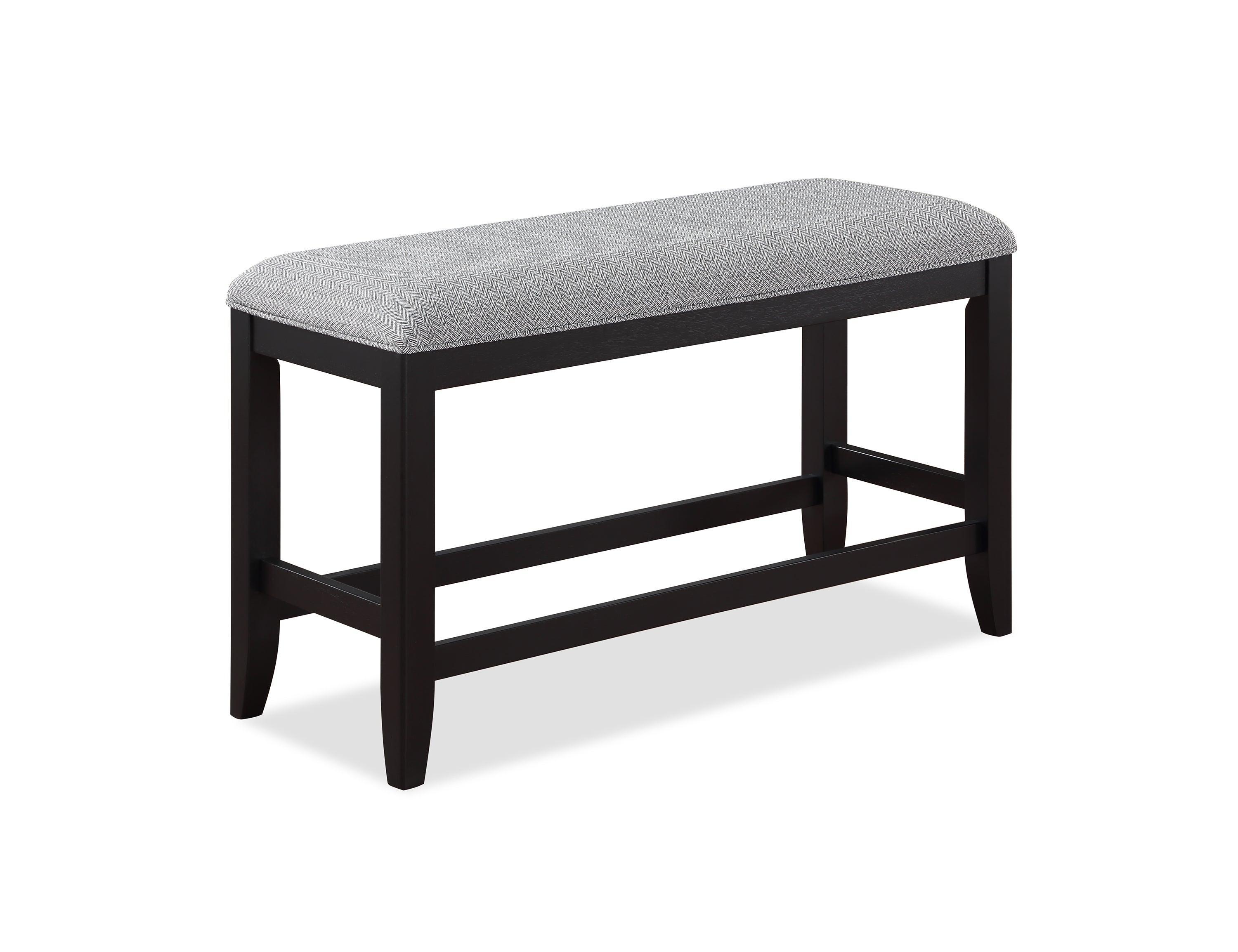 Frey Black Gray Fabric Rectangular Counter Height Set - Image 2