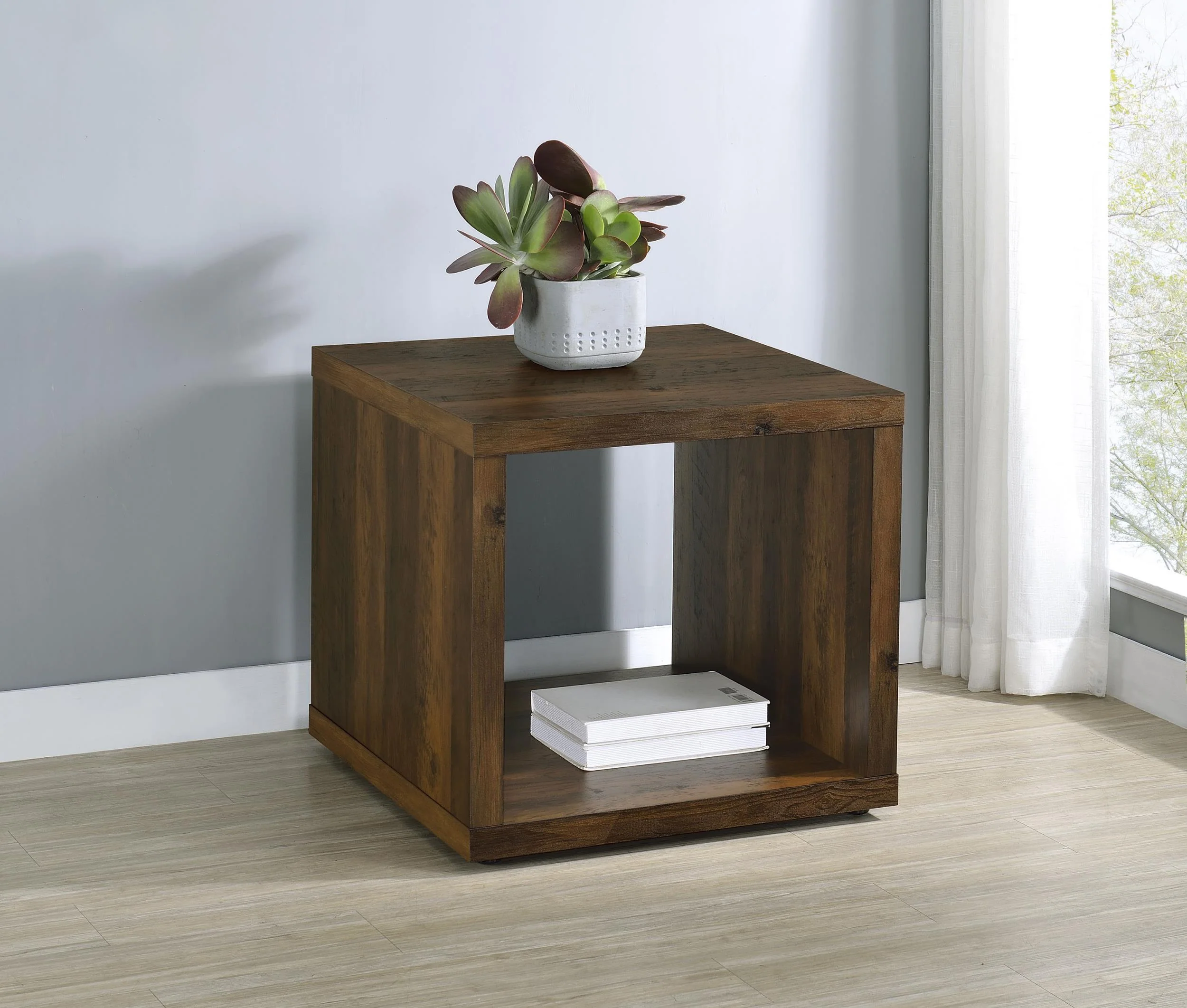 Frisco Square Wood Side End Table Dark Pine - Image 2