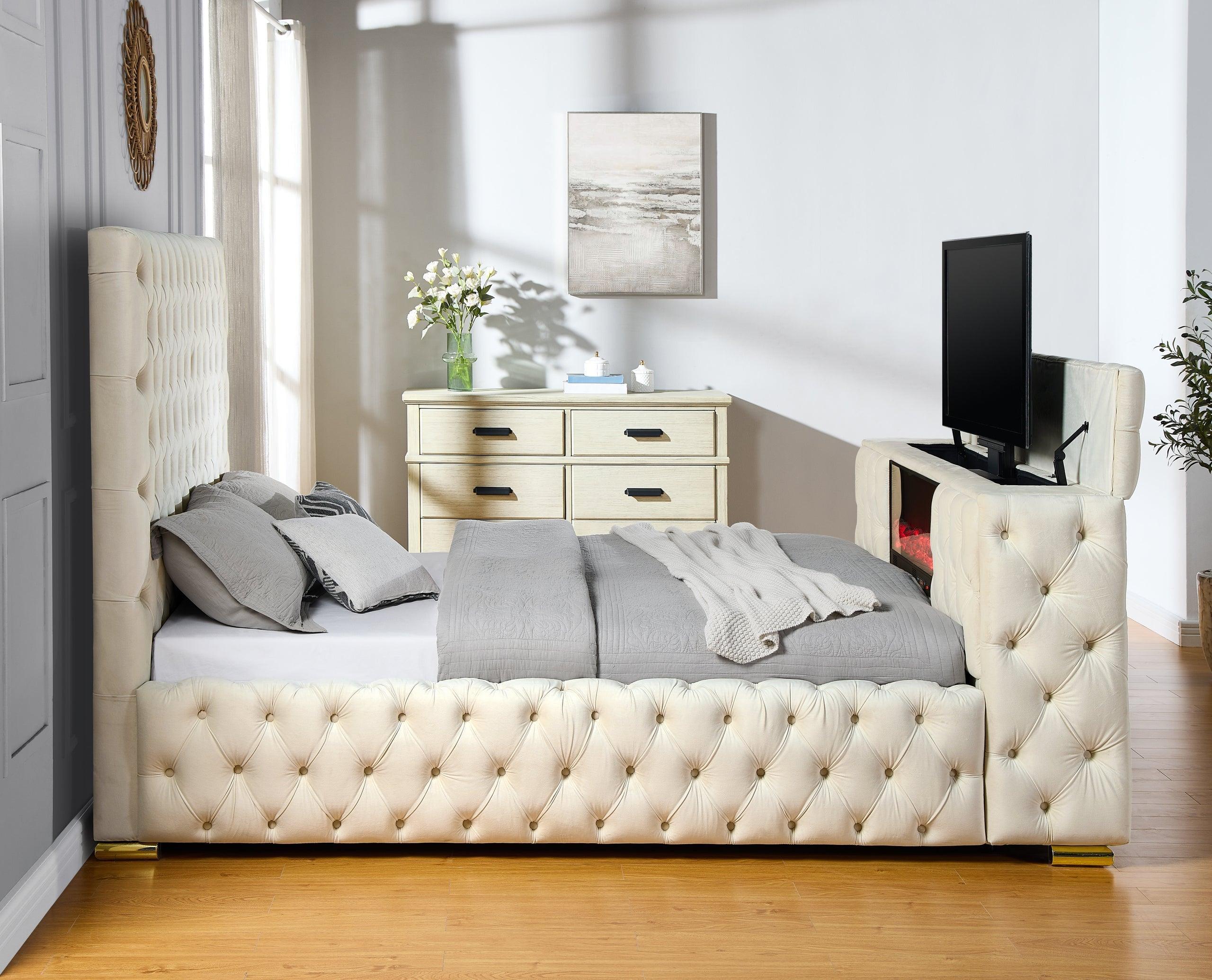 Future Beige Platform King Bed - Image 2