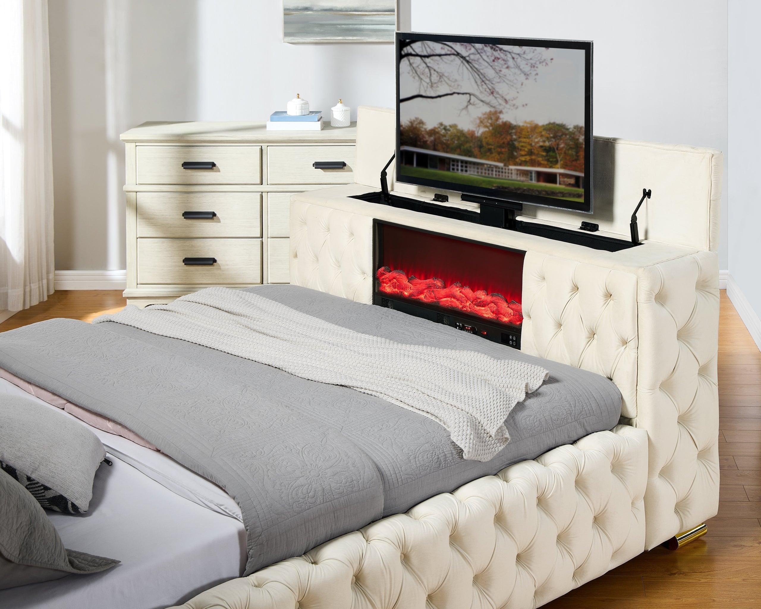 Future Beige Platform King Bed - Image 3