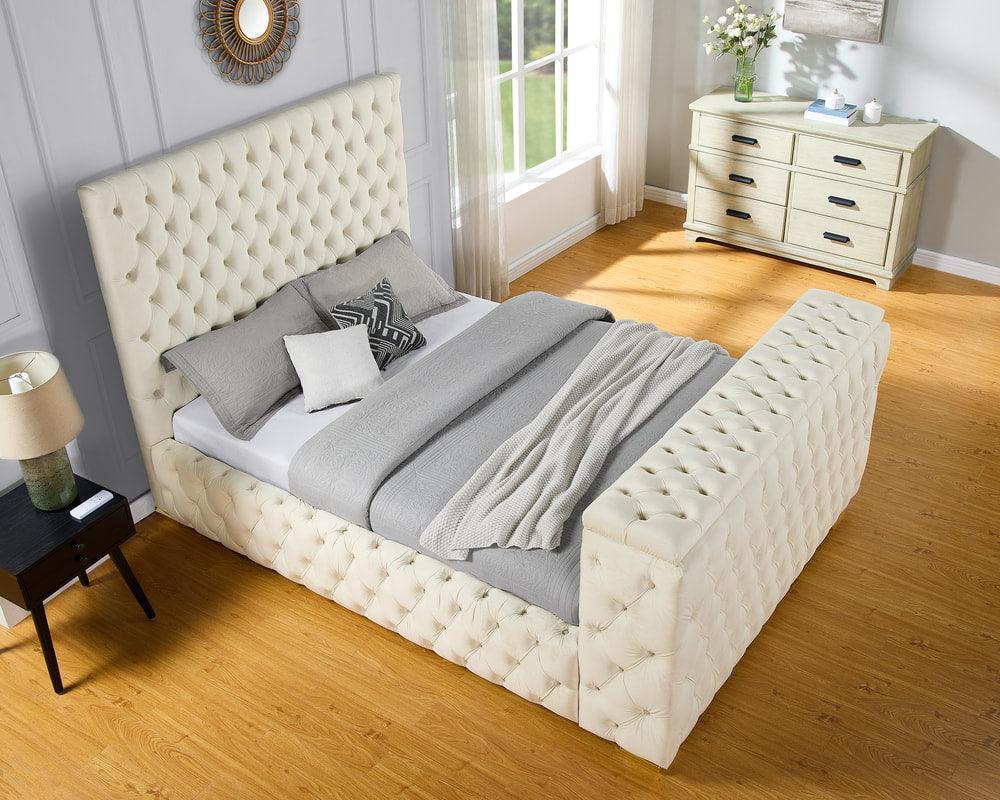 Future Beige Platform Queen Bed - Image 1