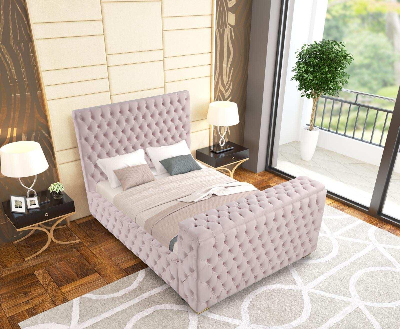 Future Pink Upholstered Tufted Platform Queen Bed - Image 3
