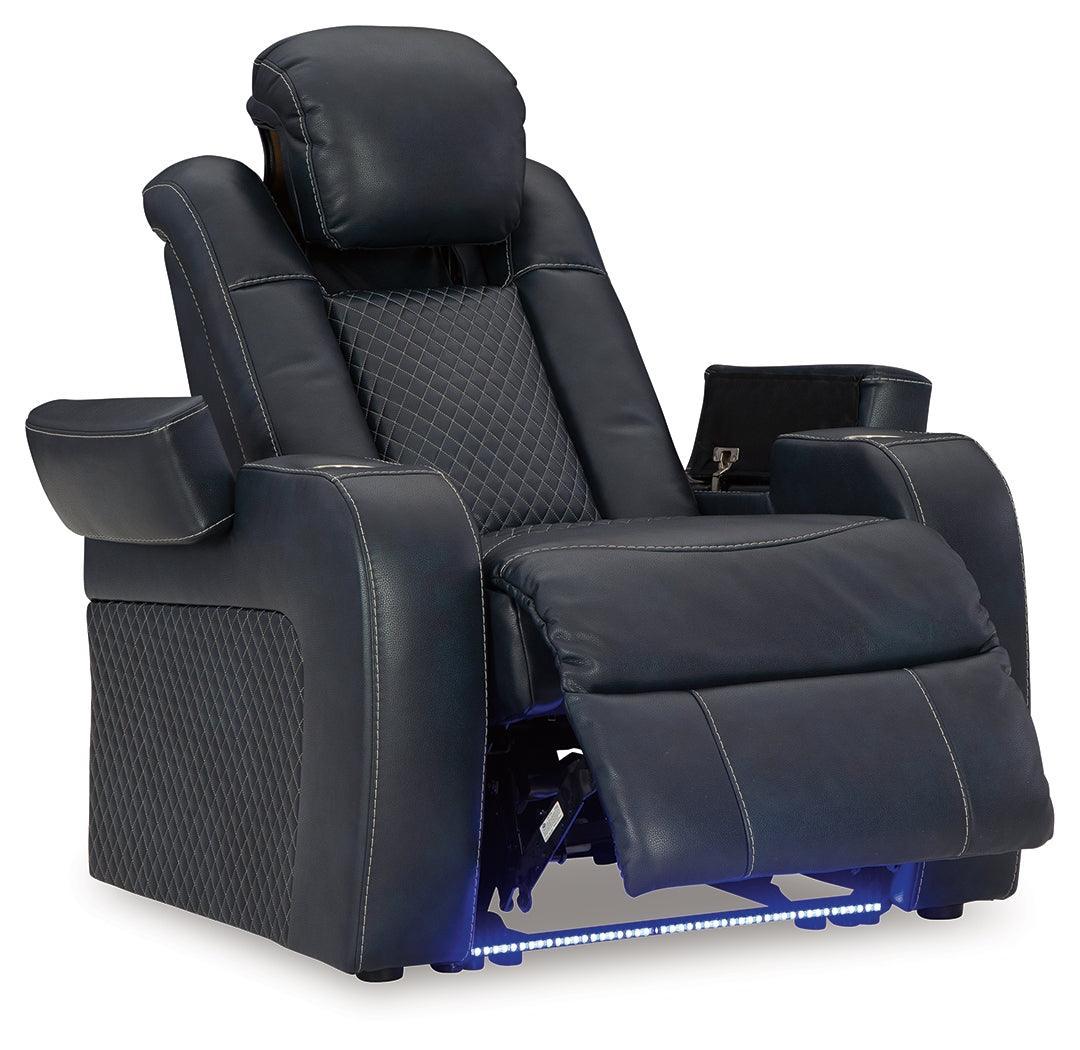 Fyne-dyme Sapphire Faux Leather Power Recliner - Image 3